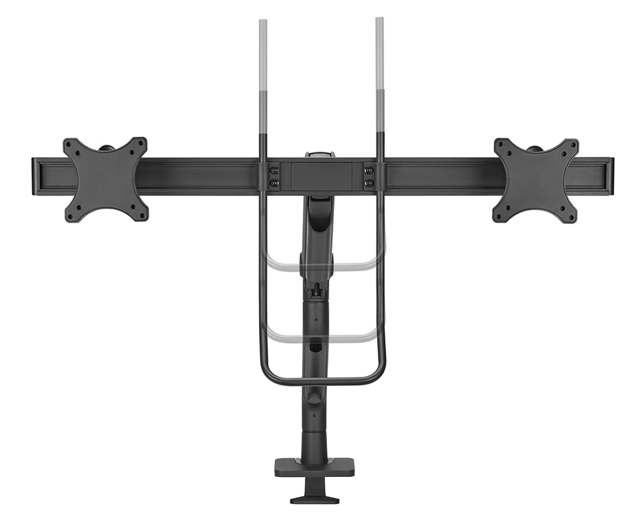 Neomounts Select Desk Mount double display crossbar topfix clamp