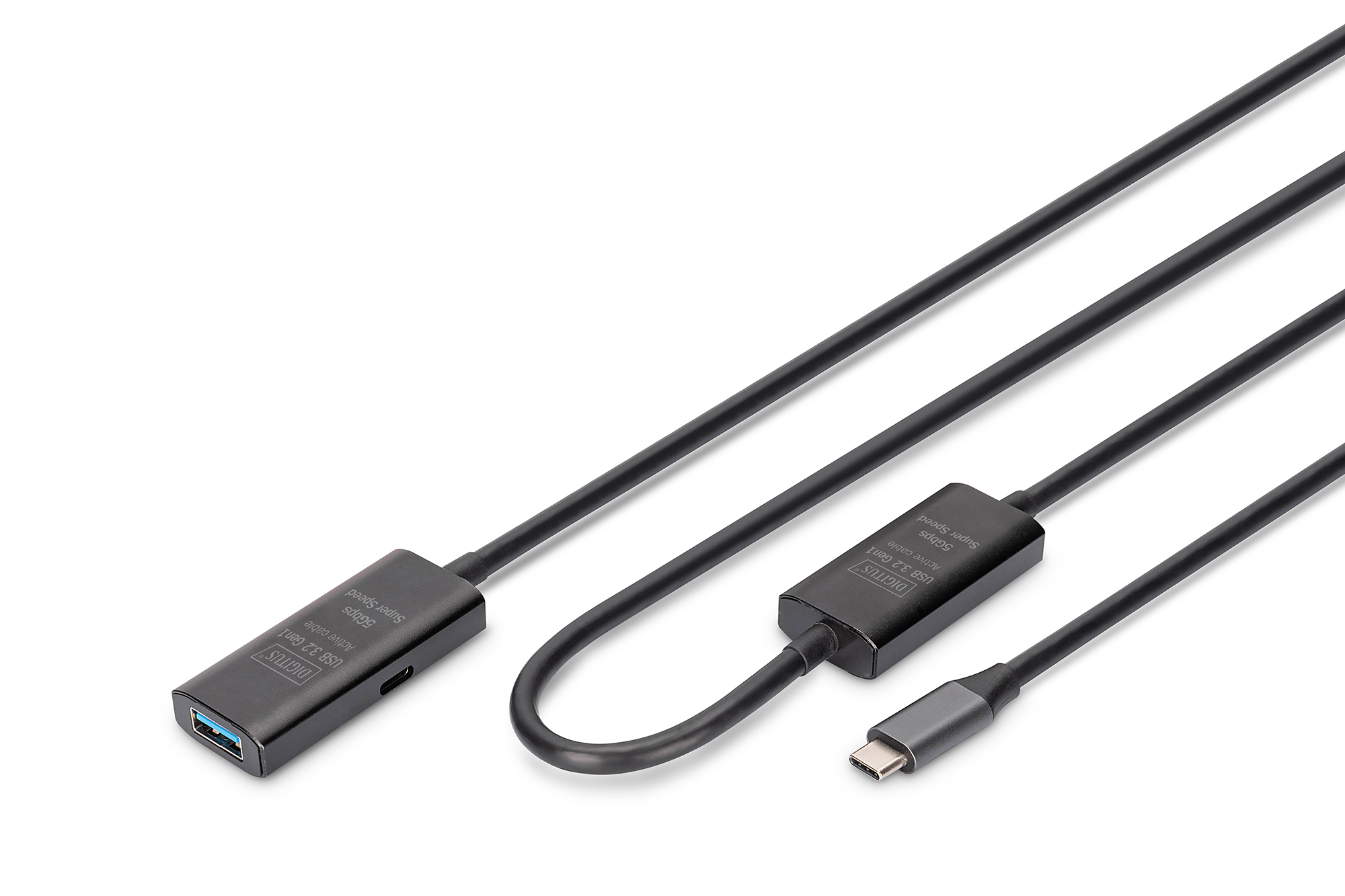 DIGITUS DA-73111, Aktives USB-C Verlängerungskabel, 10m 5G, USB 3.2 Gen1, USB-C - USB-A (M/F) Kabel, Adapter, Elektronik, Rauchrohr