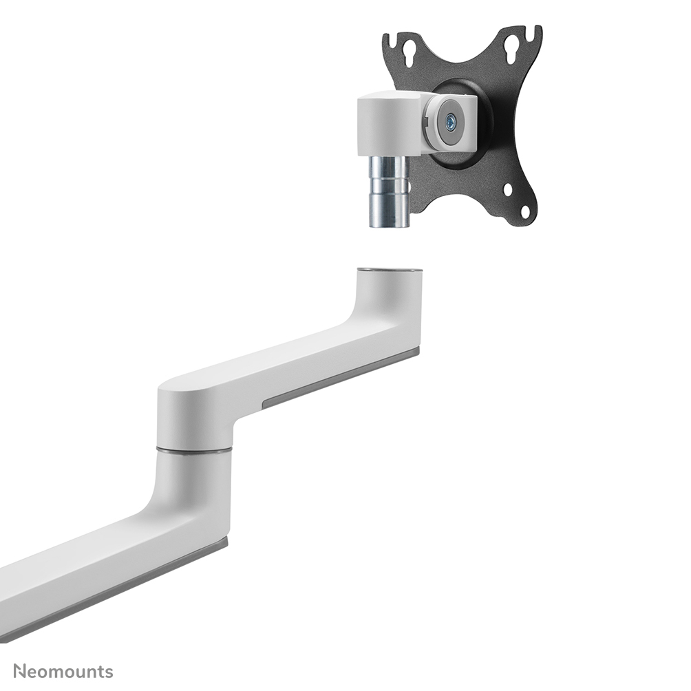 Neomounts Monitor-Tischhalterung - Klemme /Bolzen - 8 kg - 43,2 cm (17") - 68,6 cm (27") - 100 x 100 mm - Weiß
