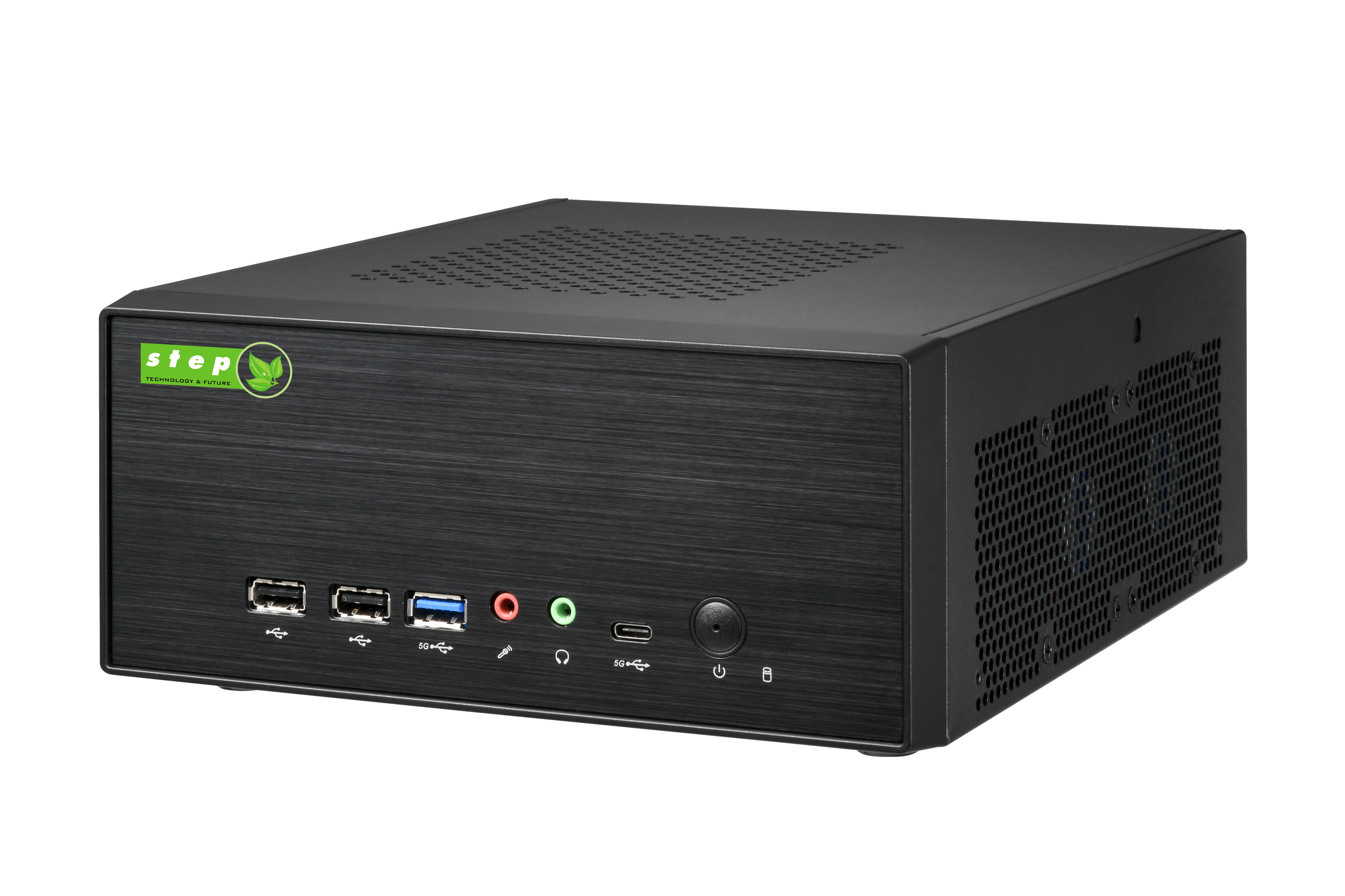 Mini-PC, Desktop, Schwarz, Front-Panel USB, VGA nicht sichtbar