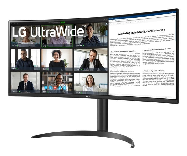 LG Monitor  34" 34WR55QK-B Curved UltraWide QHD HDMI DP USB-C Black