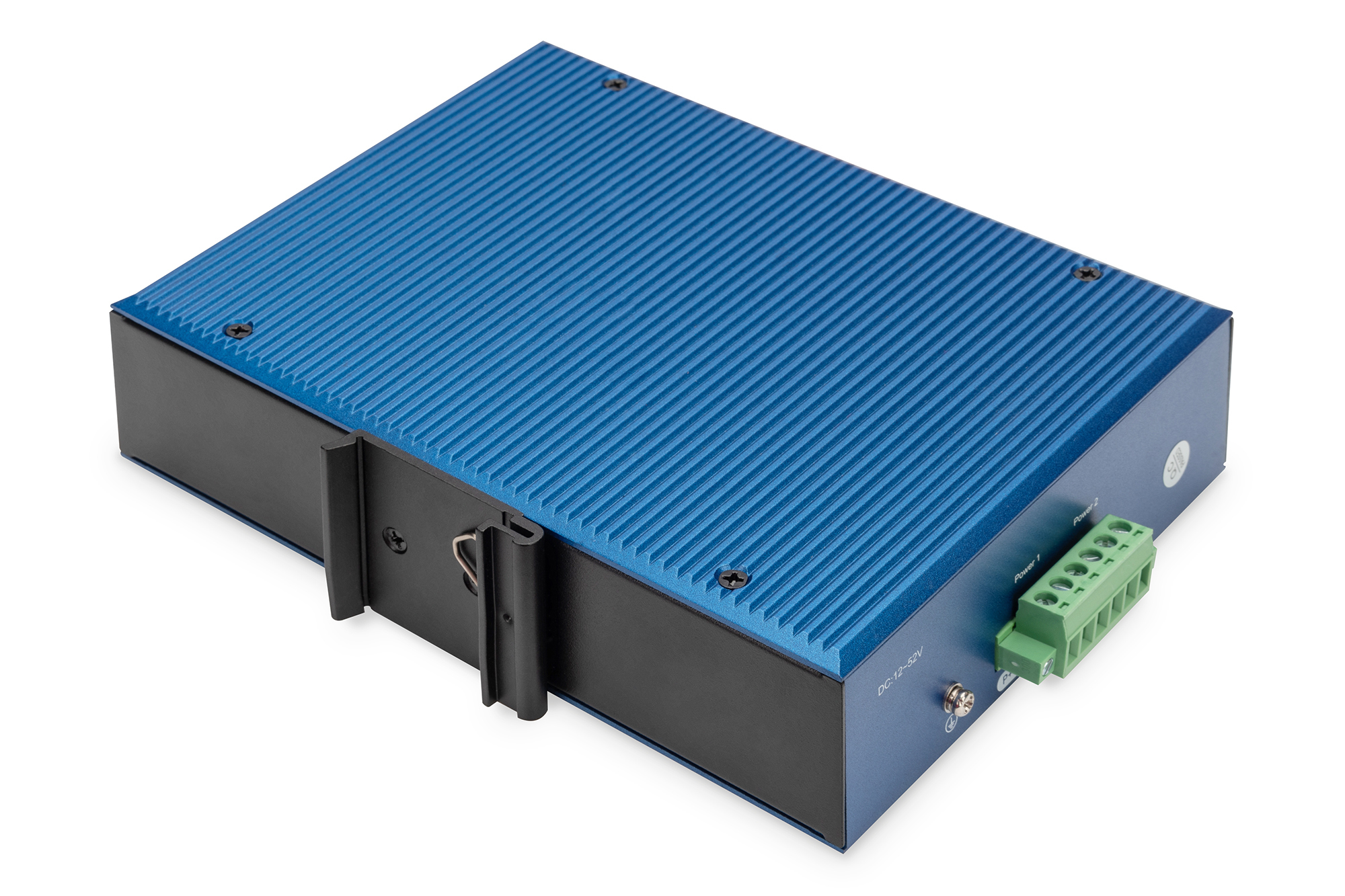 Power Supply, Gehäuse Blau, Rippenstruktur Aluminium, Klemmblock, DC 12-52V