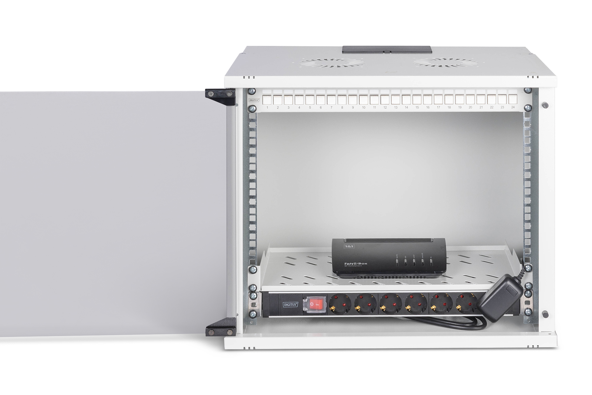 server rack, Netzwerk-Schrank, Steckdosenleiste, USV, Rackgehäuse