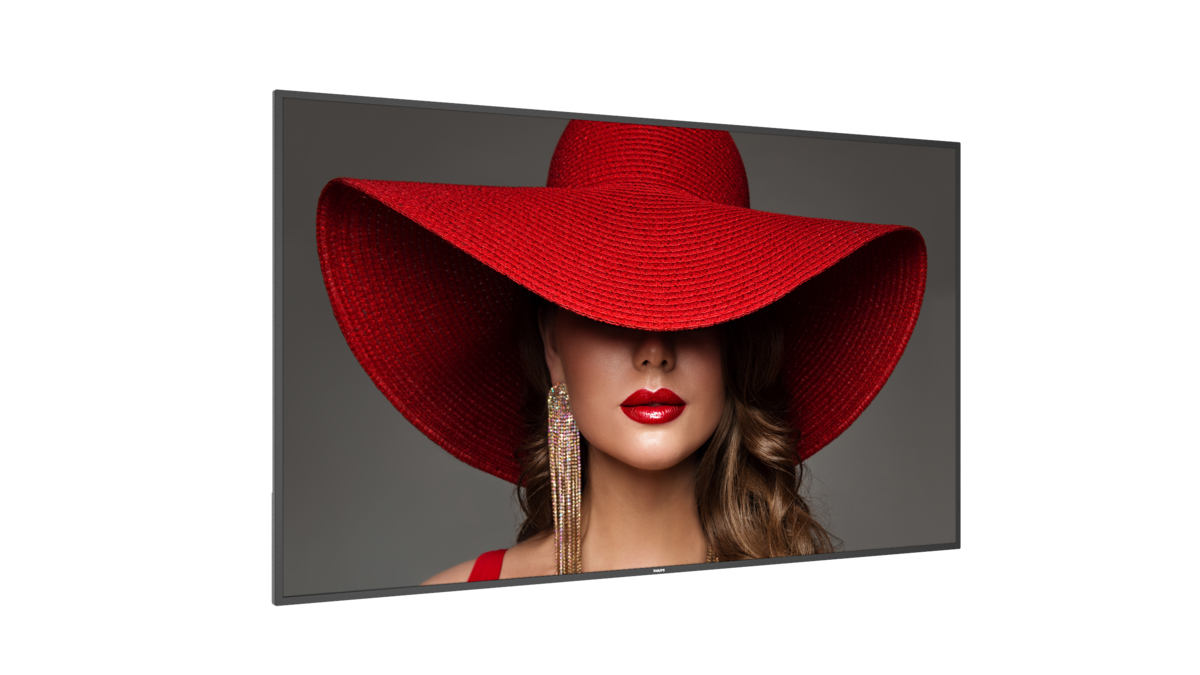 Redes großes Hut, Breiter Rand, Roter Lippenstift, Statement-Ohrringe, Frauenportrait