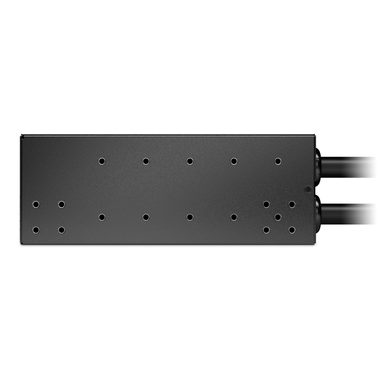 Netzteil, Metallgehäuse, schwarz, Lüftungslöcher, Kabelanschlüsse