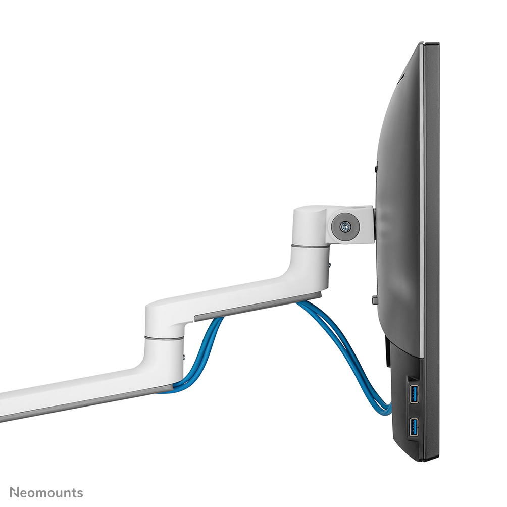 Neomounts Monitor-Tischhalterung - Klemme /Bolzen - 8 kg - 43,2 cm (17") - 68,6 cm (27") - 100 x 100 mm - Weiß