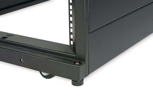 server rack, rack rail, metallrahmen, schwarz, rollenrad