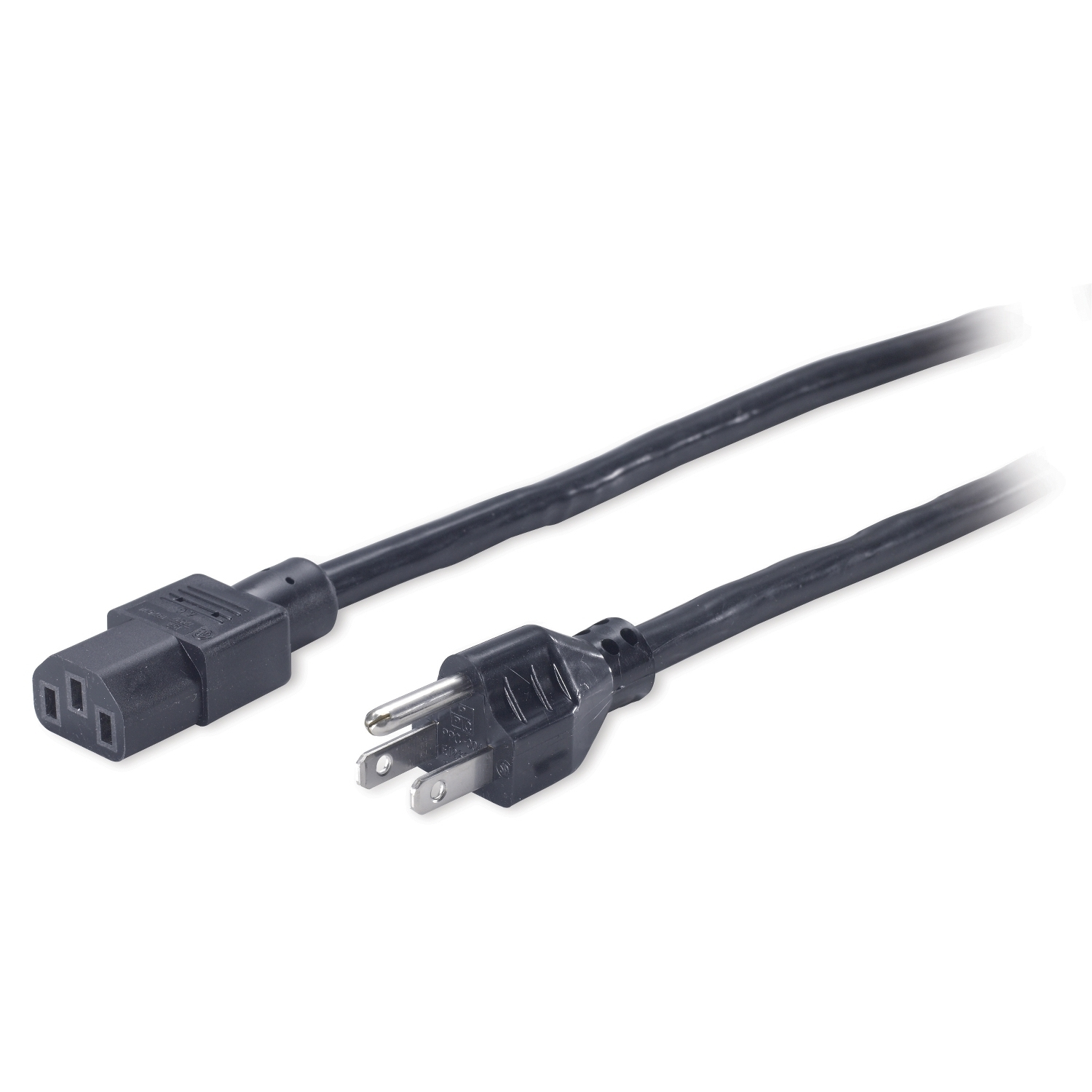 Stecker-Kabel, Netzkabel, Drei-Pin-Stecker, IEC-C13 auf C14, Schwarz