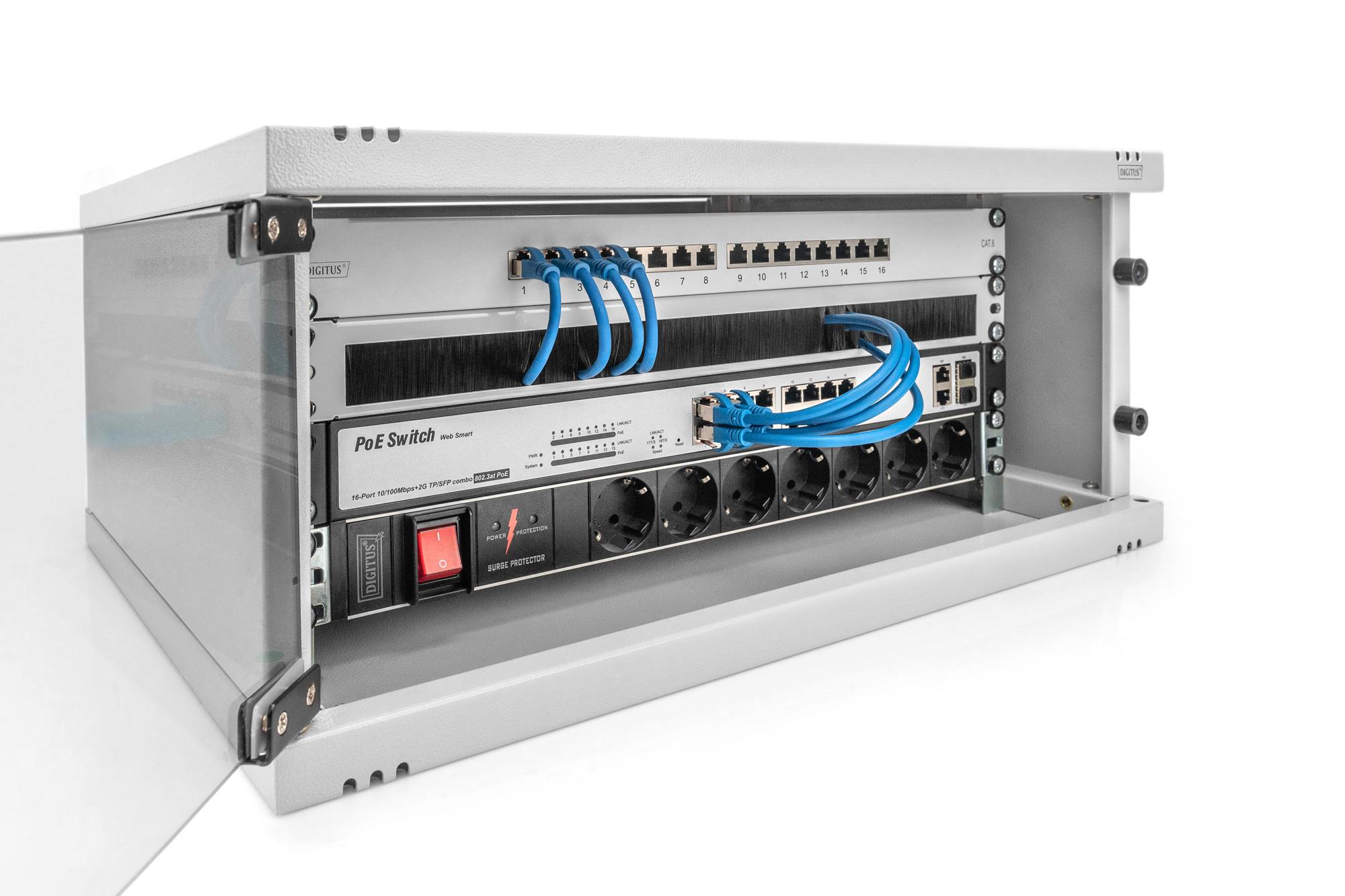 Netzwerk-Switch, PoE Switch, Rackmount, Ethernet-Kabel, 8-Port/16-Port