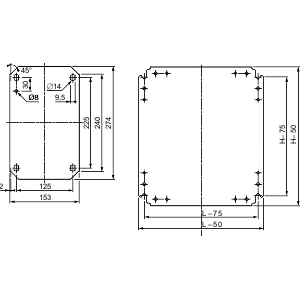 APC NSYMM86 - Plain mounting plate H800xW600mm made of galvanised sheet steel