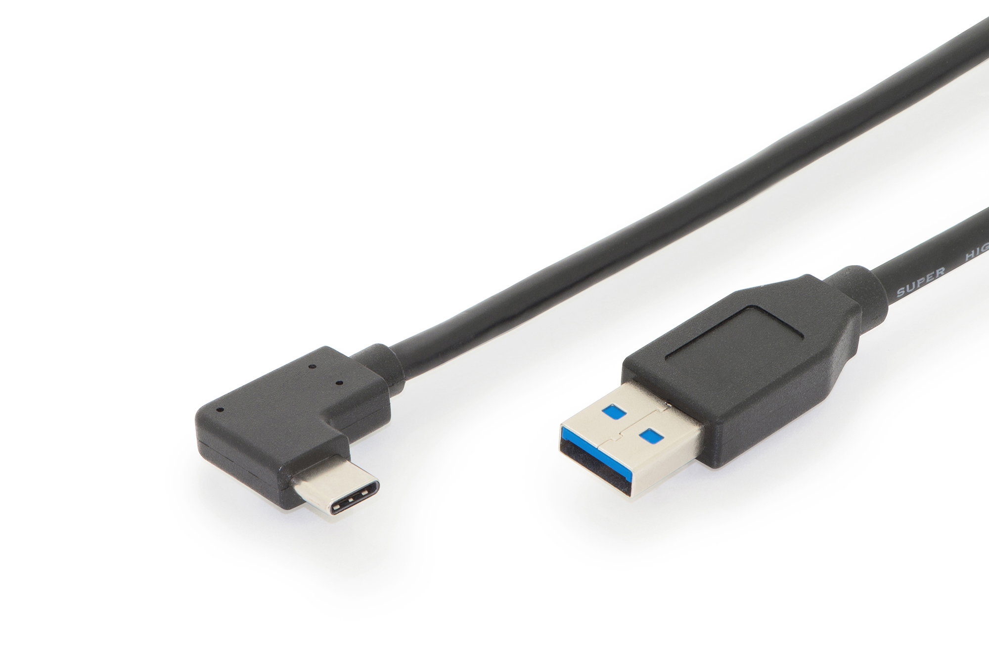 DIGITUS USB 3.1 Verbindungskabel, C 90ø gewinkelt auf A St/St, 1.0m