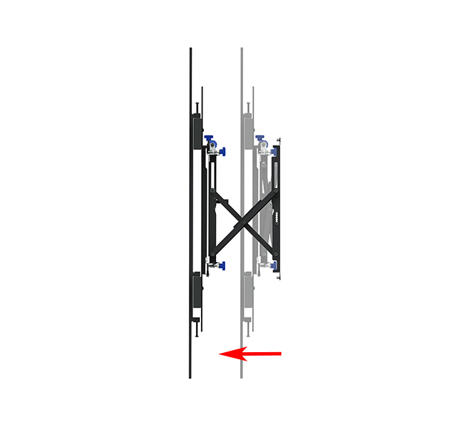 B-TECH SYSTEM X - Full Service Heavy Duty Wall Mount For XXL Displays (VESA 2400 x 1200) BT9922/B