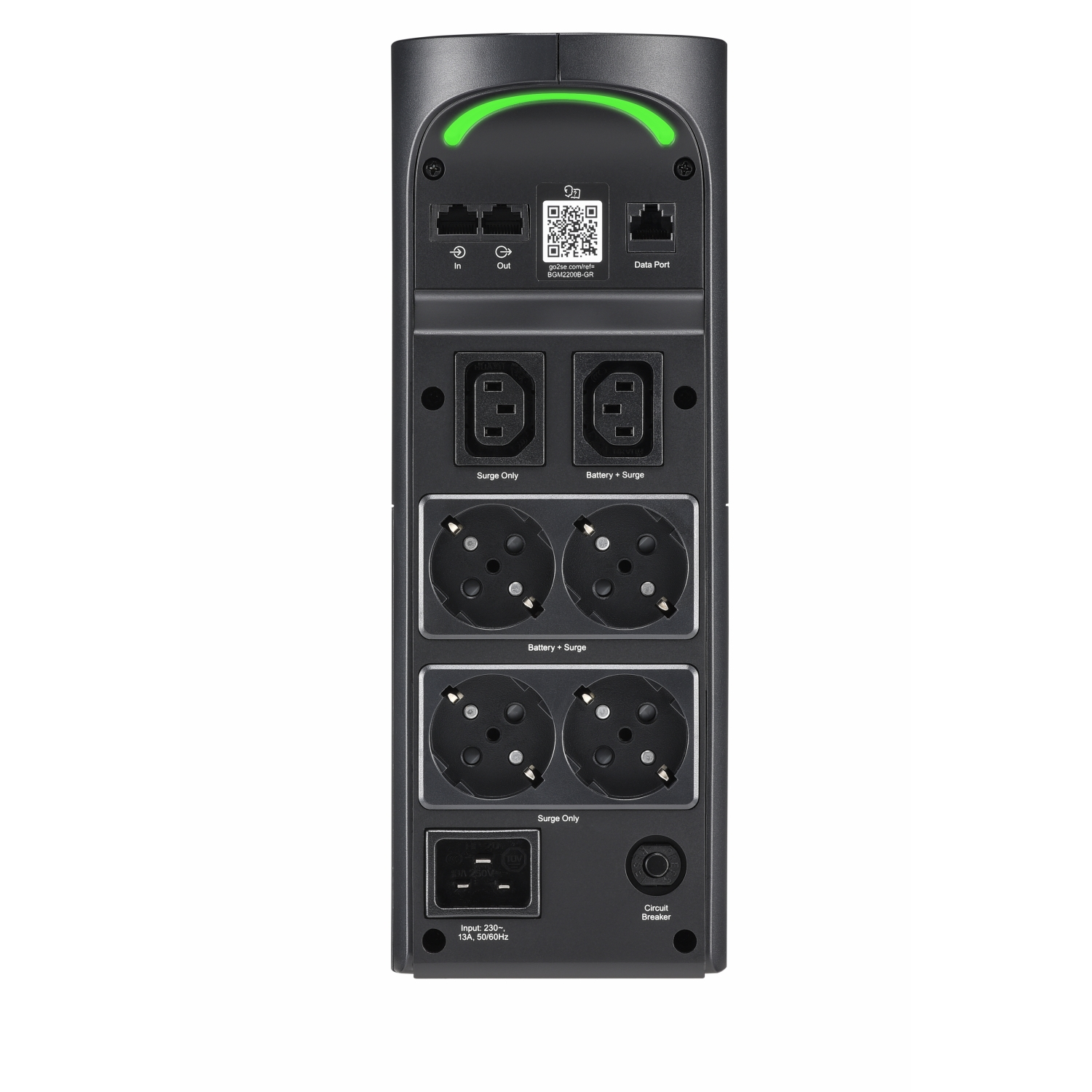 APC Back-UPS Pro 2200VA for Gaming, 230V, Pure Sinewave, LCD, Black, Schuko