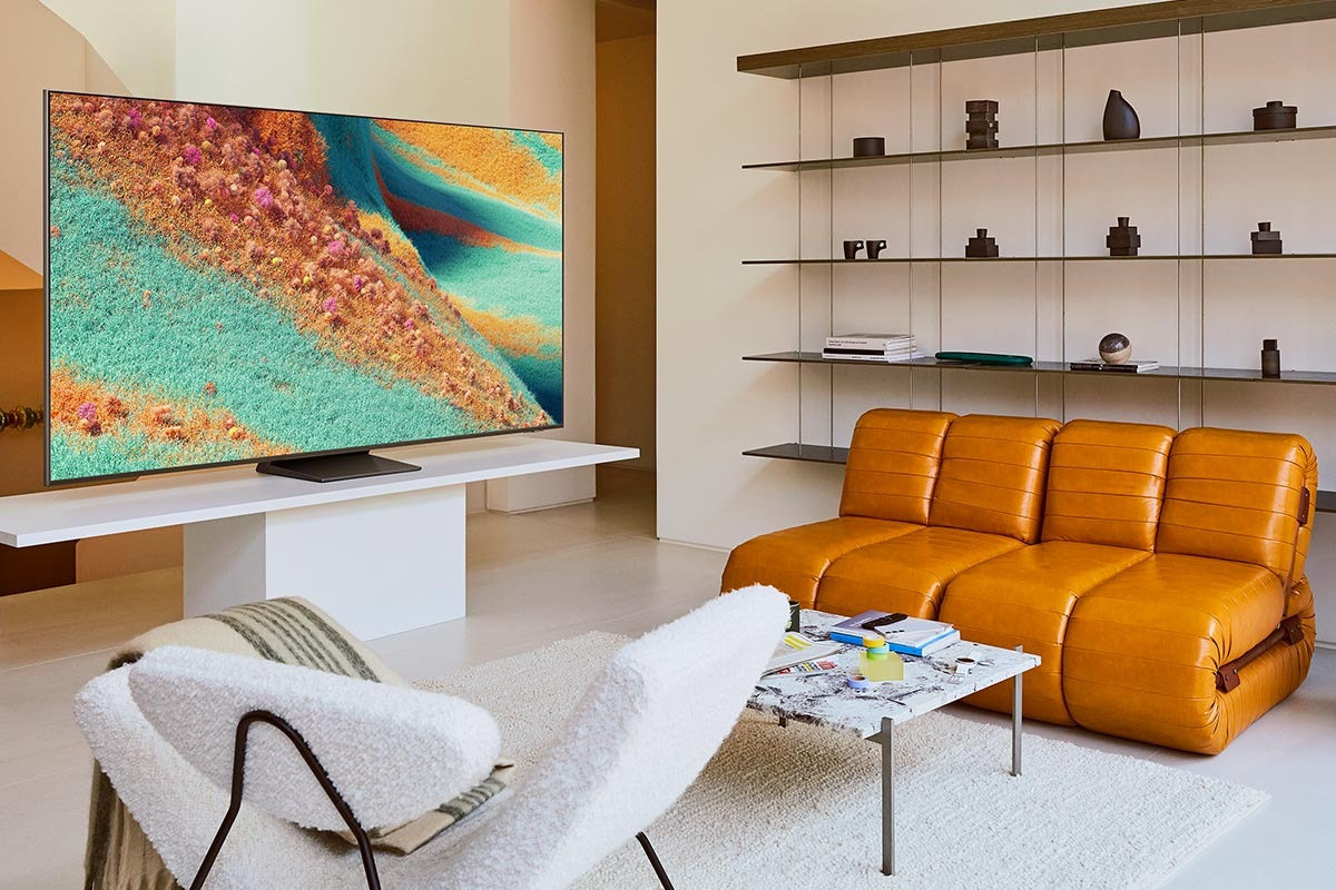 Fernseher, Flachbildschirm, Großbildschirm, Schwarzer Rahmen, Standfuß