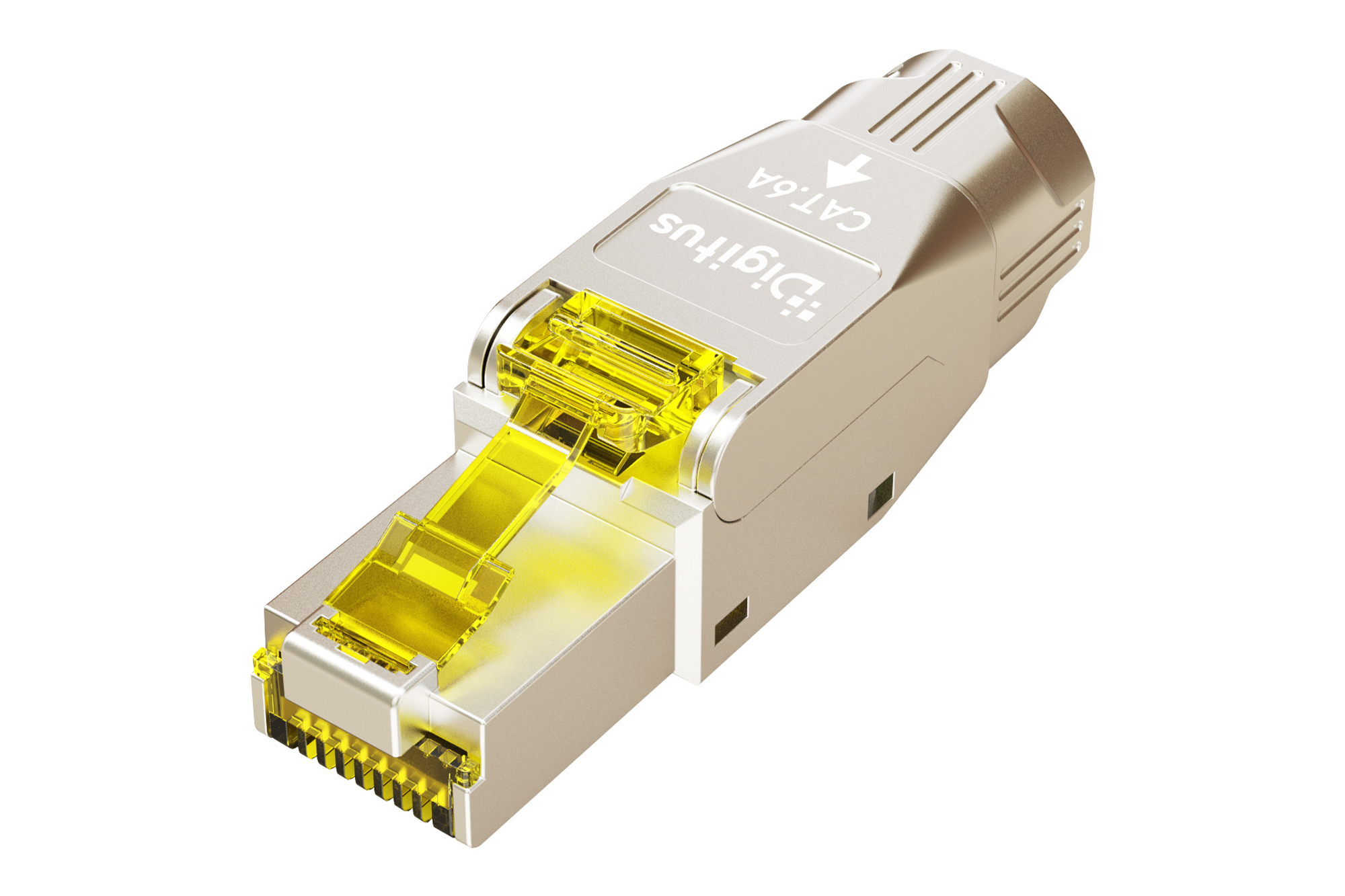 Netzwerkstecker, RJ45, Kabelstecker, Ethernet, Gelb transparent