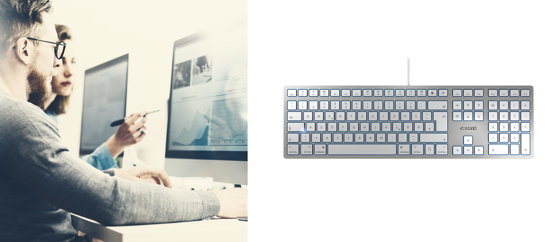 Cherry Tastatur KC 6000 Slim for MAC  (JK-1610DE-1) silber