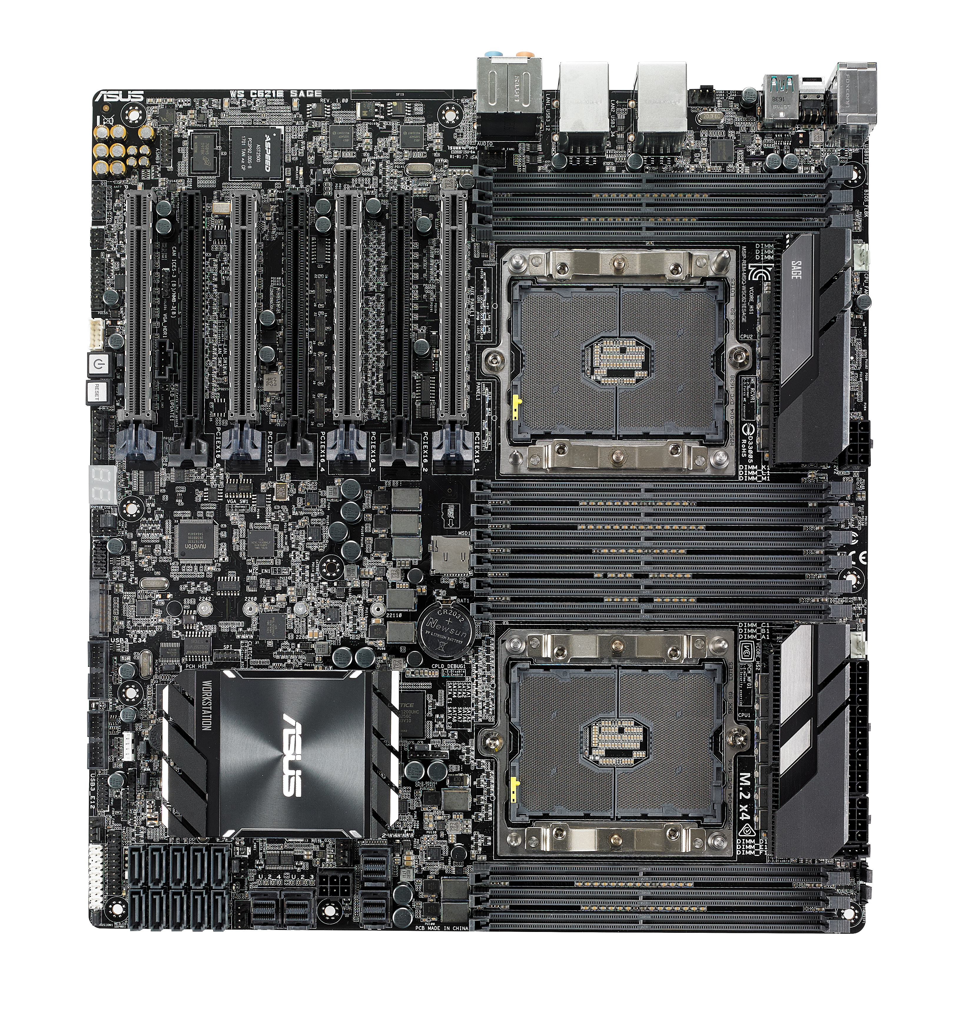 MB ASUS Workstation LGA3647 WS C621E SAGE C621 Chipsatz | 2 x Intel Xeon Scalable