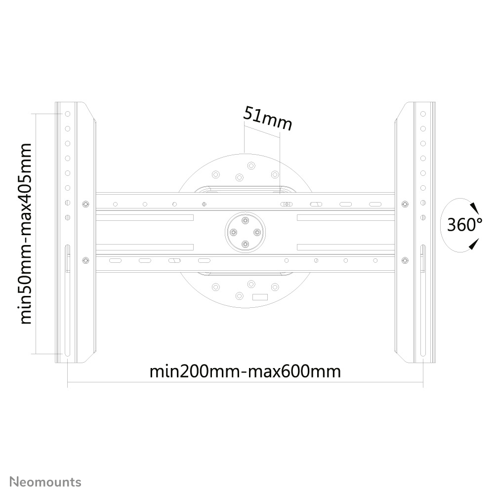 Neomounts Monitor-Wandhalterung - 94 cm (37 Zoll) - 190,5 cm (75 Zoll) - 200 x 200 mm - 600 x 400 mm - 360 Grad  - Schwarz
