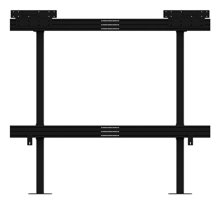 Metallgestell, TV-Wandhalterung, schwarz, Doppelquerträger, Bodenstützen