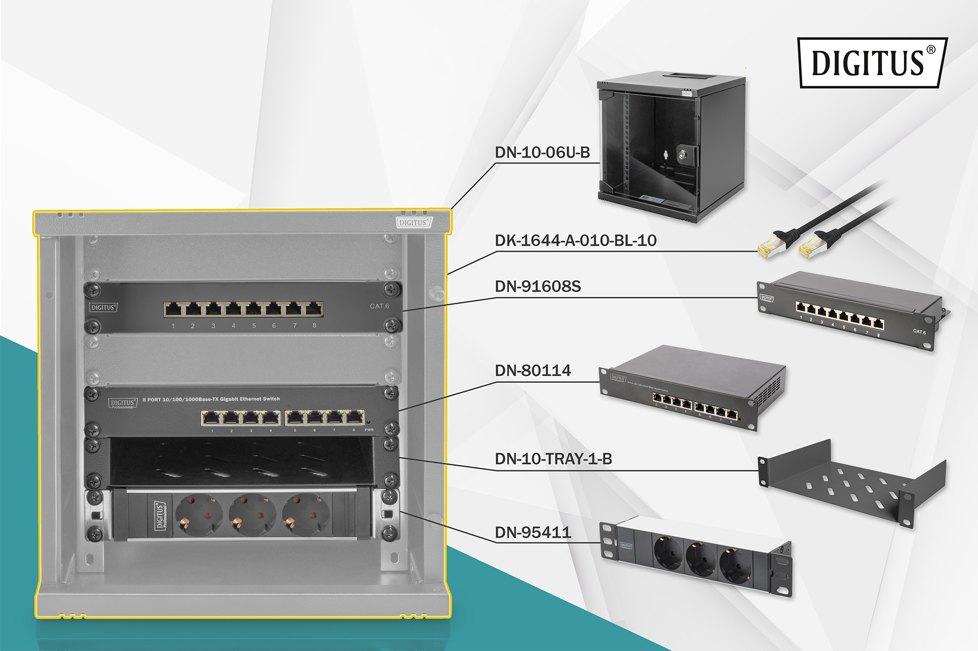 rack-schrank, server-raum, netzwerk-schalter, kabel-management, rack-montage