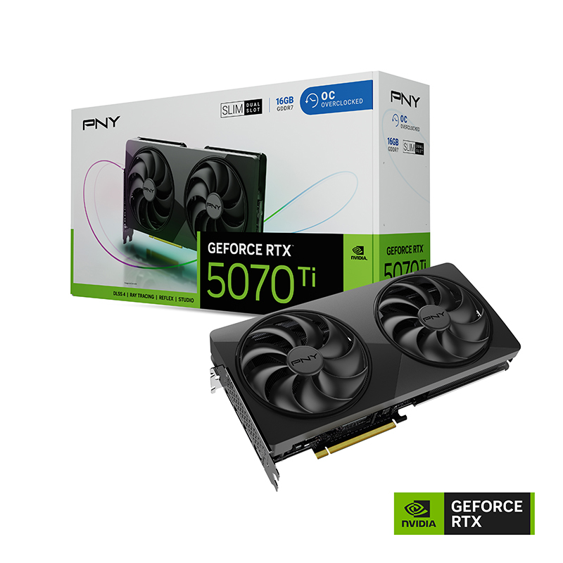 grafikkarte, GeForce RTX 5070 Ti, Doppelslot, PCIe-Karte, Kühlventilatoren