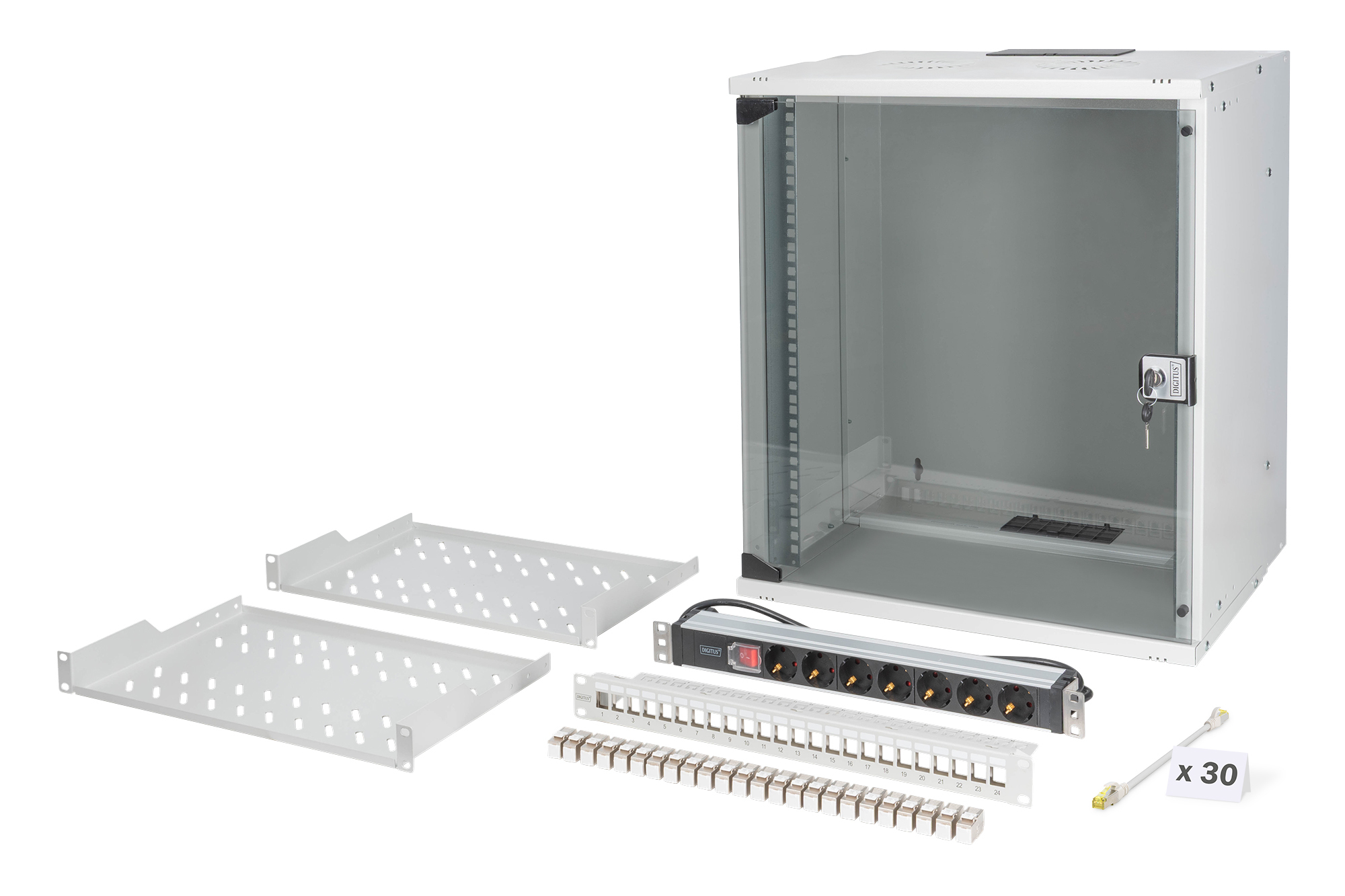 Server-Schrank, Rack-Mount, Leistenleiste, Patchpanel, Schaltschrank