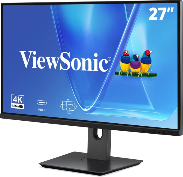 27-Zoll Monitor, ViewSonic Monitor, 4K Ultra HD, USB-C, Schwenkbarer Stand