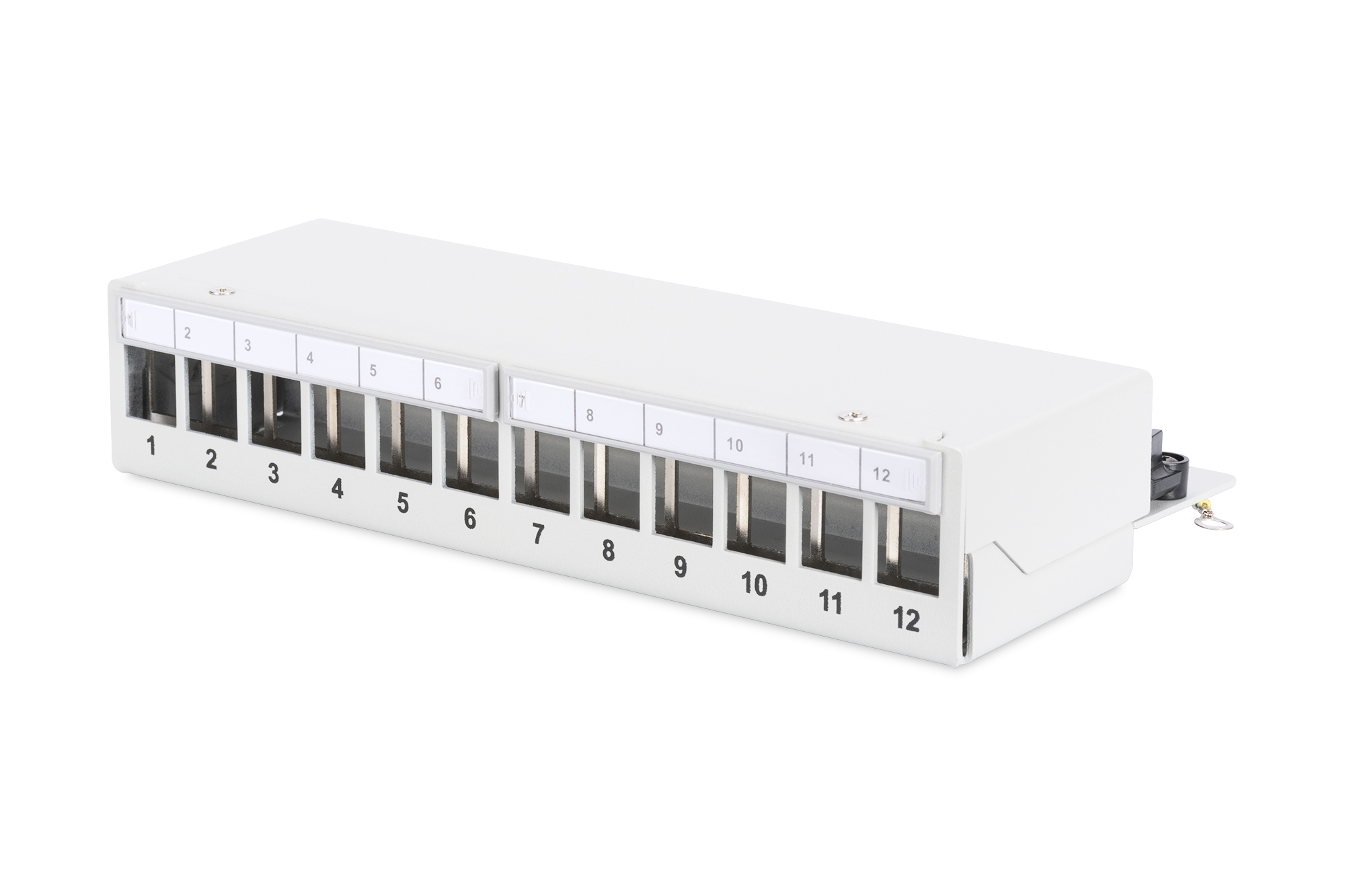 Patchpanel, 24-Port, Rack-Mount, Metall, Weiß