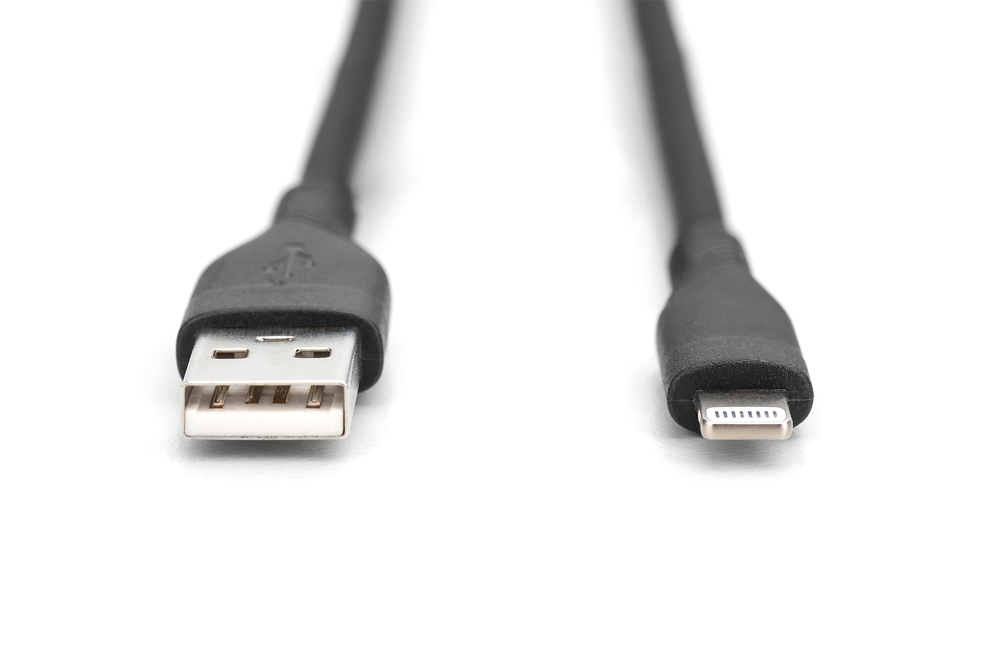 USB-A Kabel, USB 3.0, Stecker männlich, schwarzes Kabel, flaches Kabel