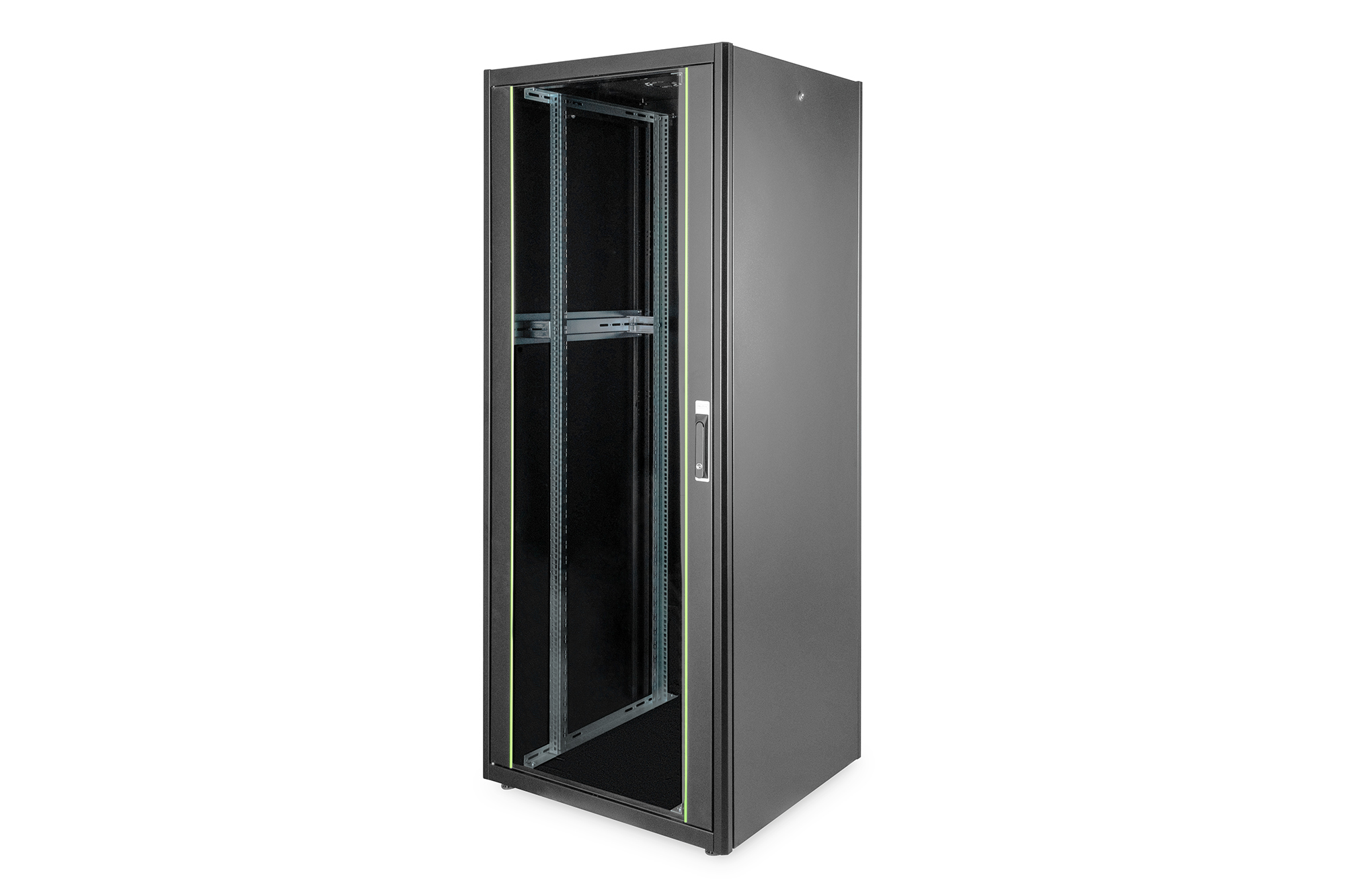 Servergehäuse, Rack-Gehäuse, Netzwerk-Schrank, Glasglaus-Tür, vertikales Regal