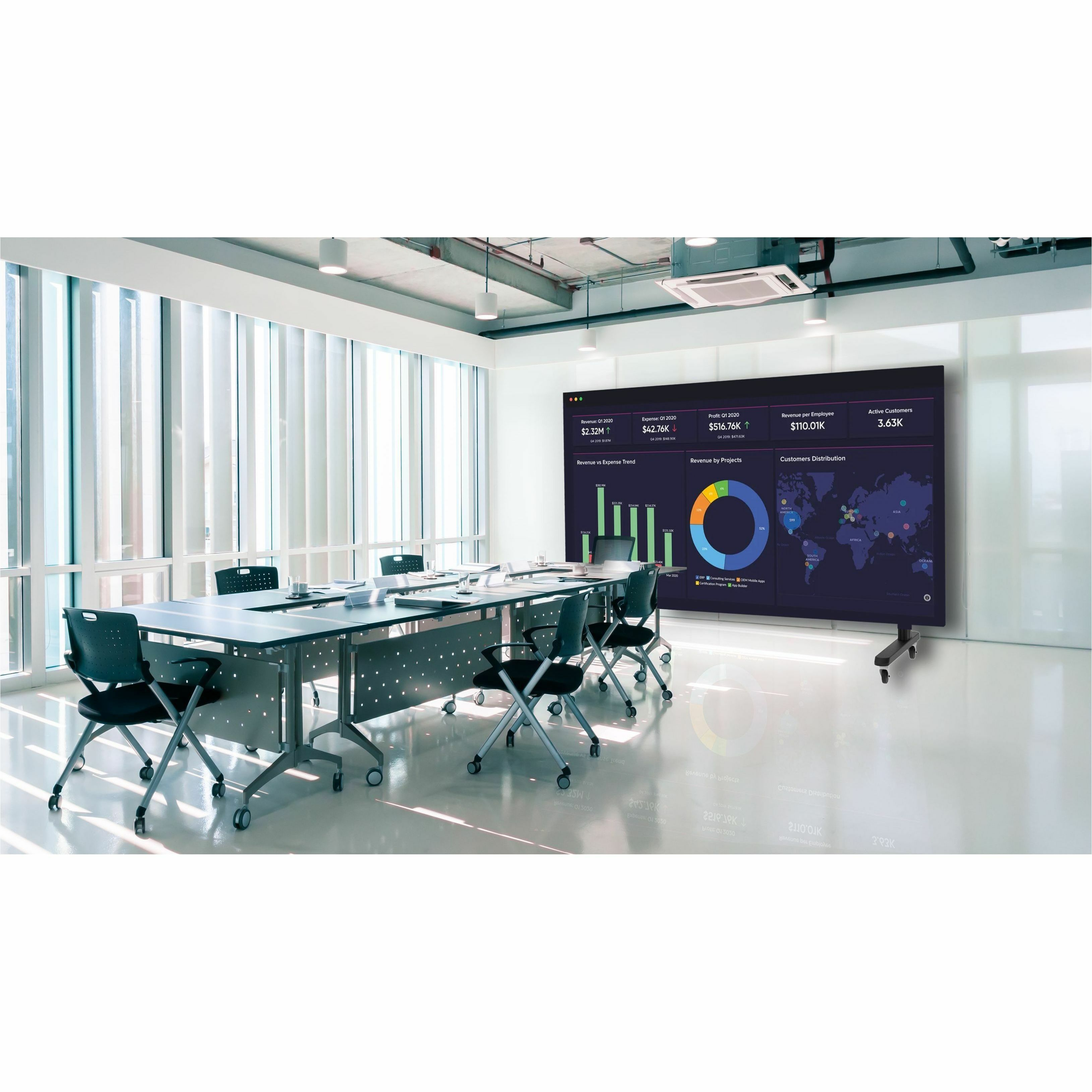 Peerless-AV Seamless Kitted+ freistehende Unterkonstruktion für Philips 27BDL6115L - 5x5 Drinnen, Innenarchitektur, Stuhl, Lampe, Büro