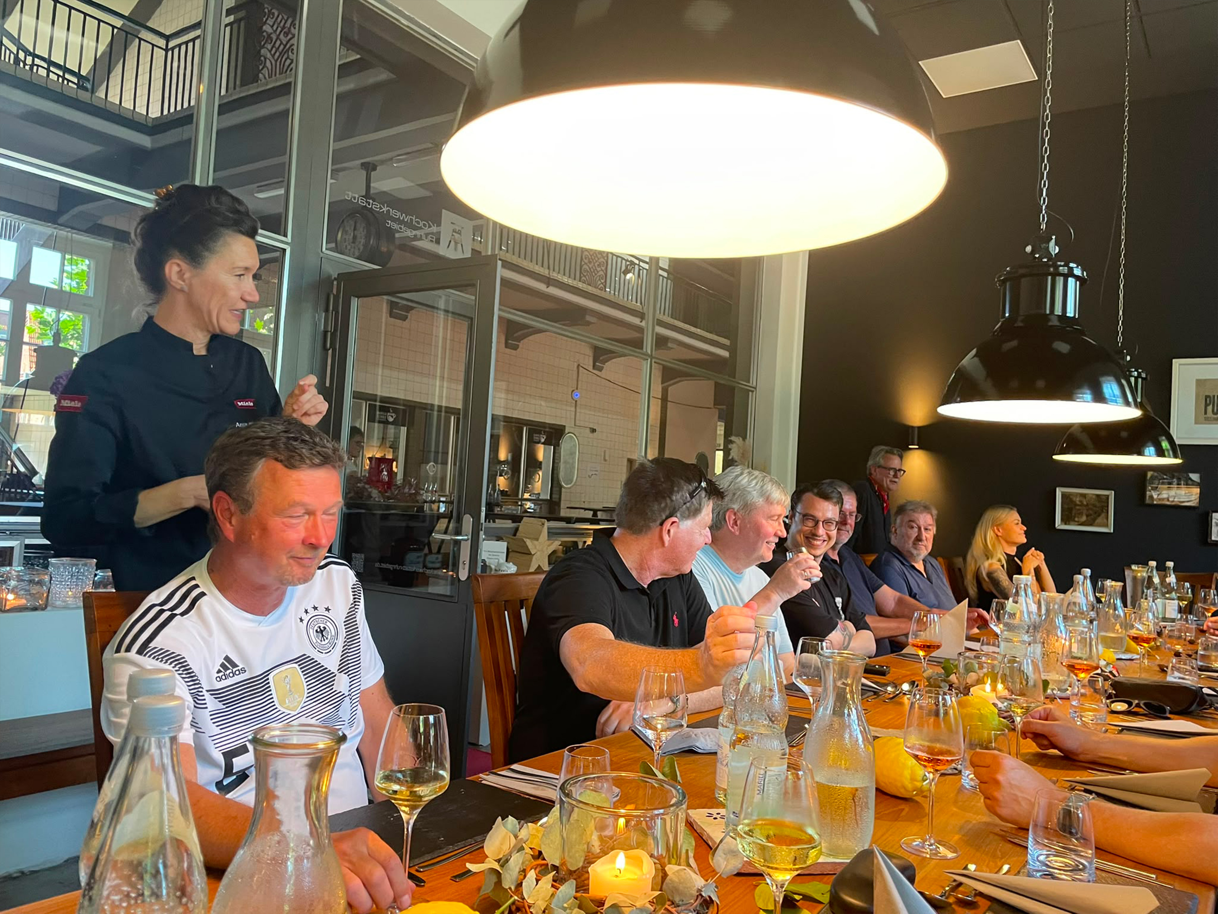 Esstisch, Menü, Wein, Gläser, Gruppe