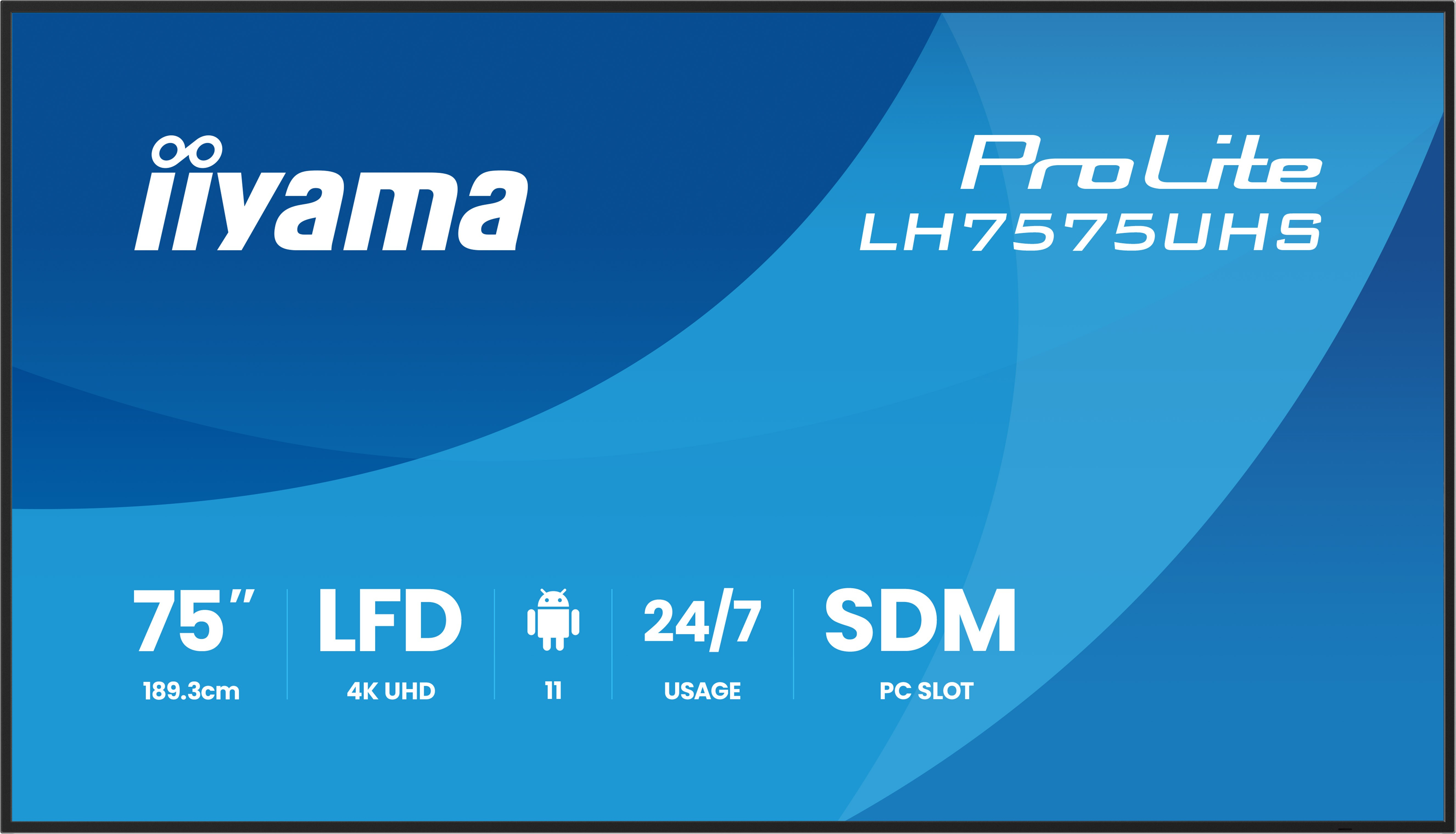 IIYAMA LFD ProLite LH7575UHS-B2AG Bildschirm, Computer-Hardware, Überwachen, Text, Kreditkarte