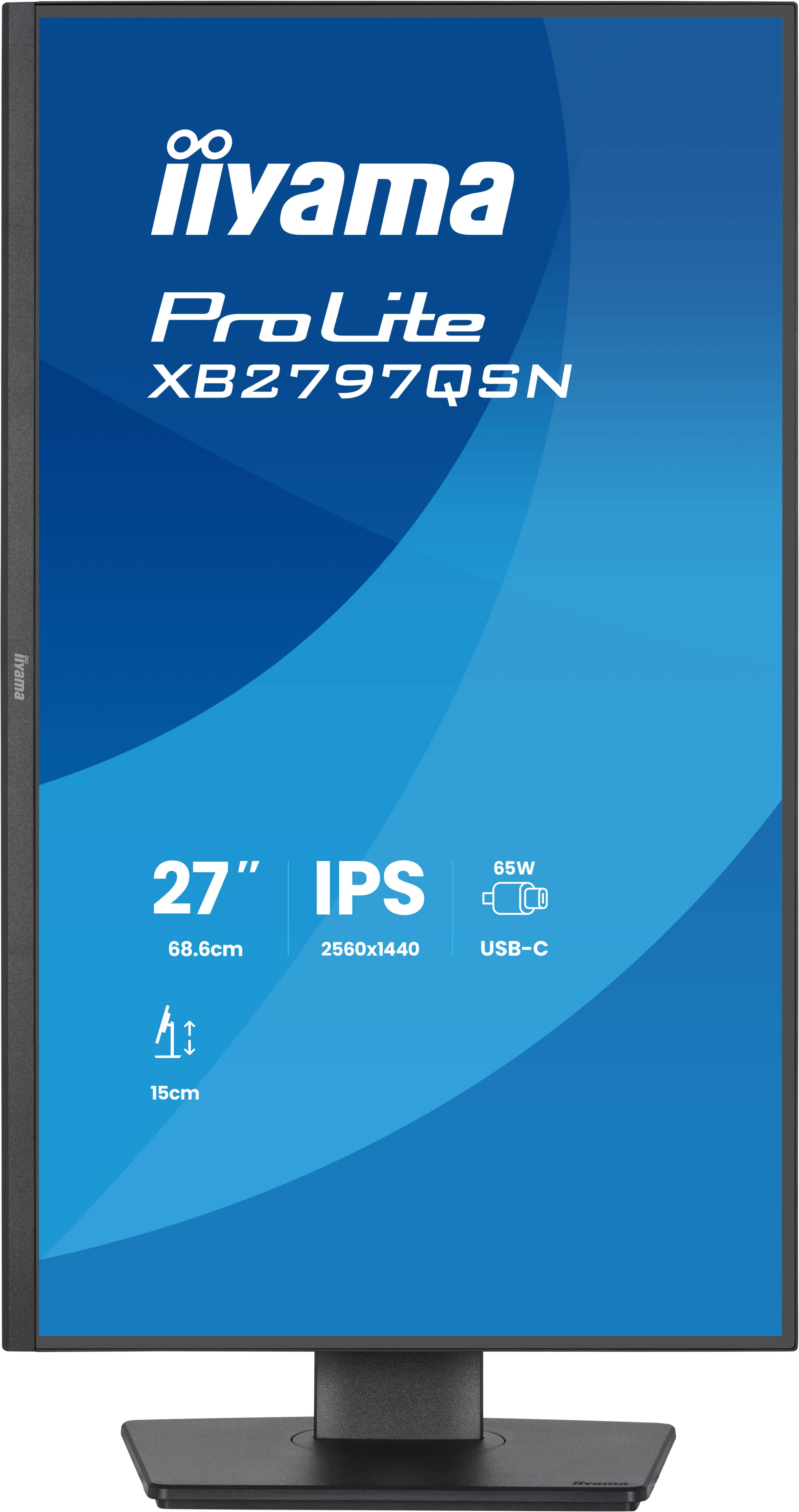 27 Zoll, IPS, LED-Monitor, USB-C, verstellbarer Stand