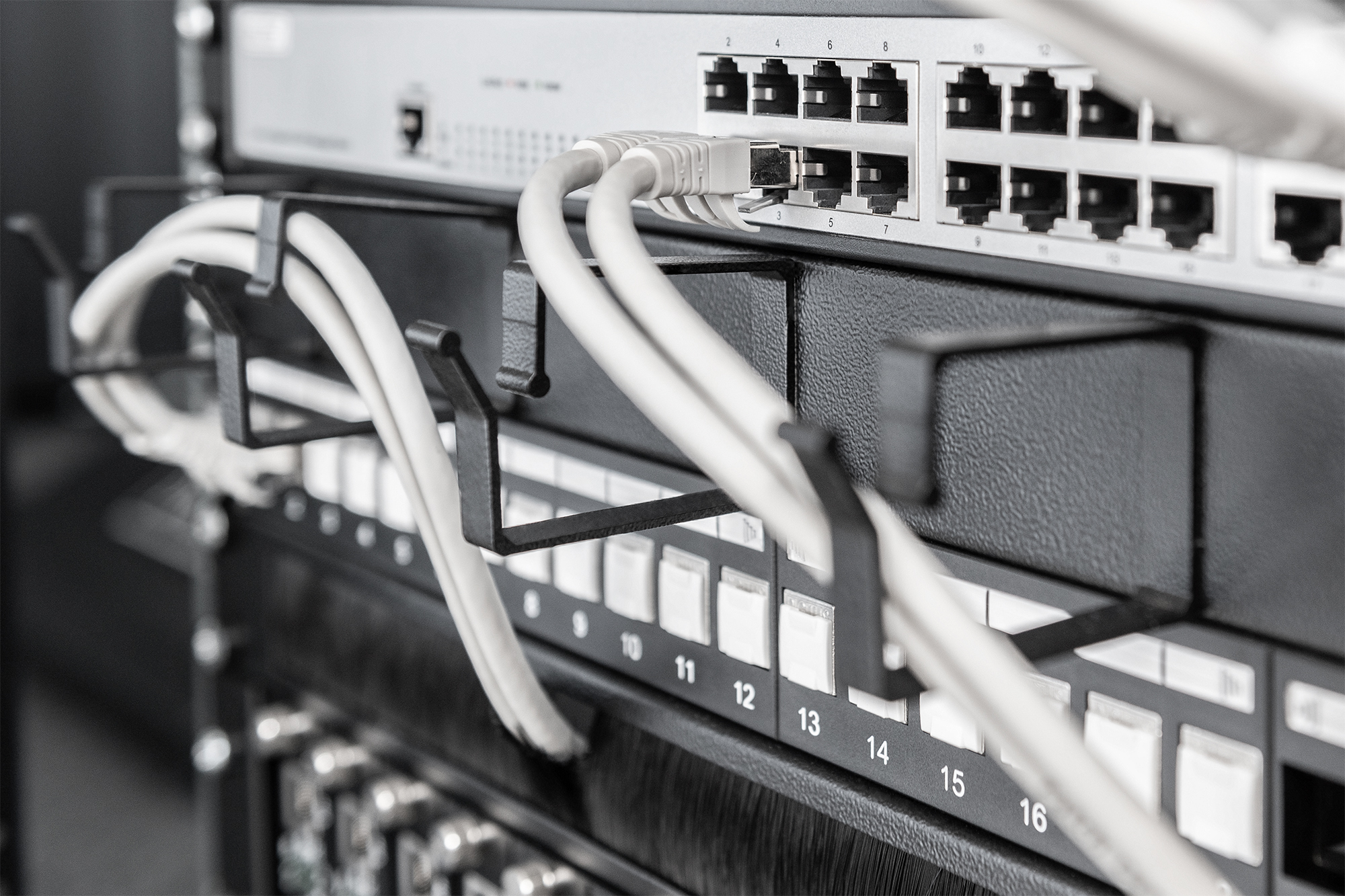 network, switch, ethernet, kabel, rack