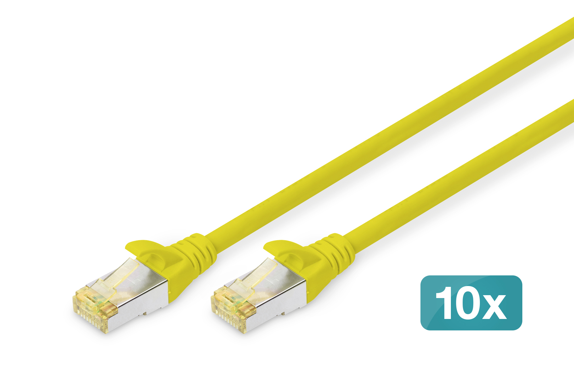 DIGITUS DK-1644-A-010-Y-10 CAT 6A S/FTP Patchkabel, 10 Stück DIGITUS DK-1644-A-010-Y-10 CAT 6A S/FTP Patchkabel, 10 Stück