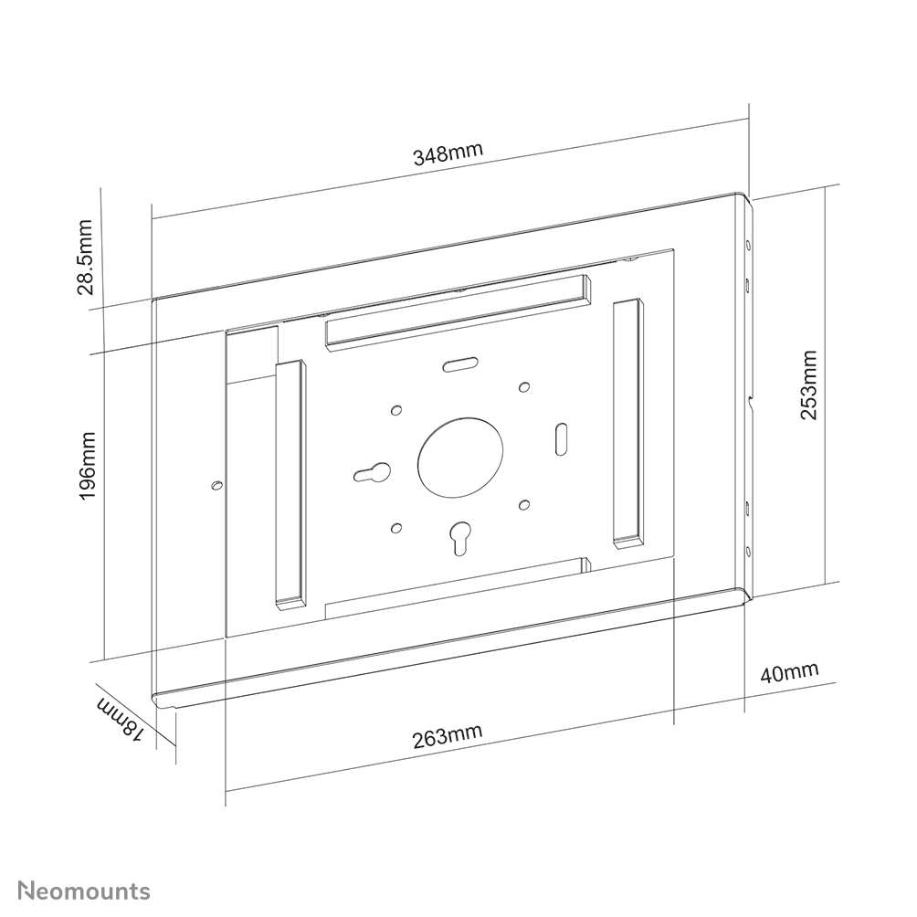 Neomounts Wandhalterung für Tablets - -25,4 mm (-1 Zoll) - -25,4 mm (-1 Zoll) - Weiß - -1 kg - Wand - Schlüssel