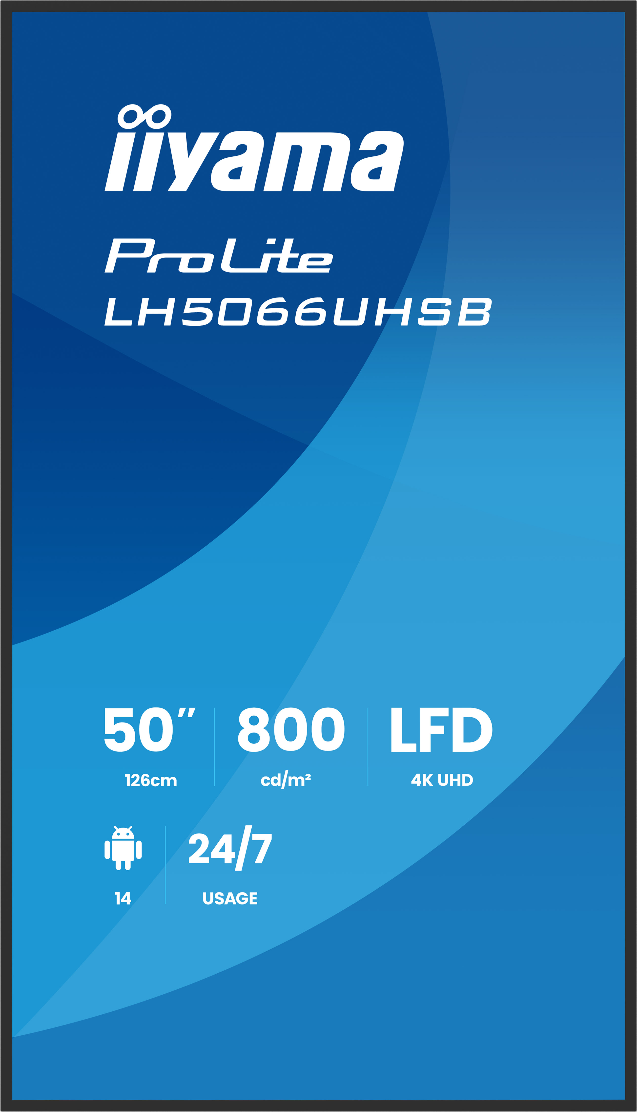 LED-Rückbeleuchtung, 50 Zoll, UHD, LFD, Android