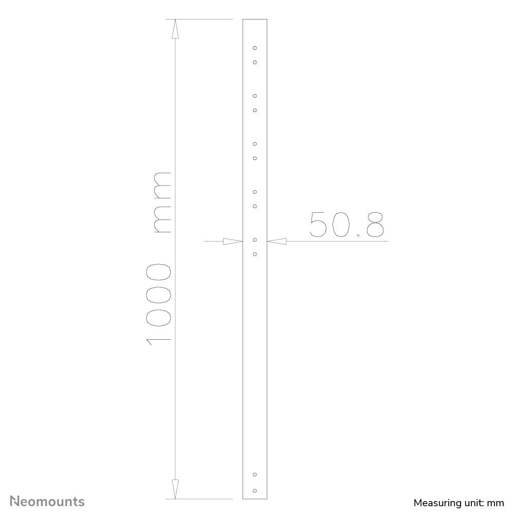 Neomounts Verlängerungsrohr - Schwarz - 50 kg - Zimmerdecke -  100 mm - 95 mm