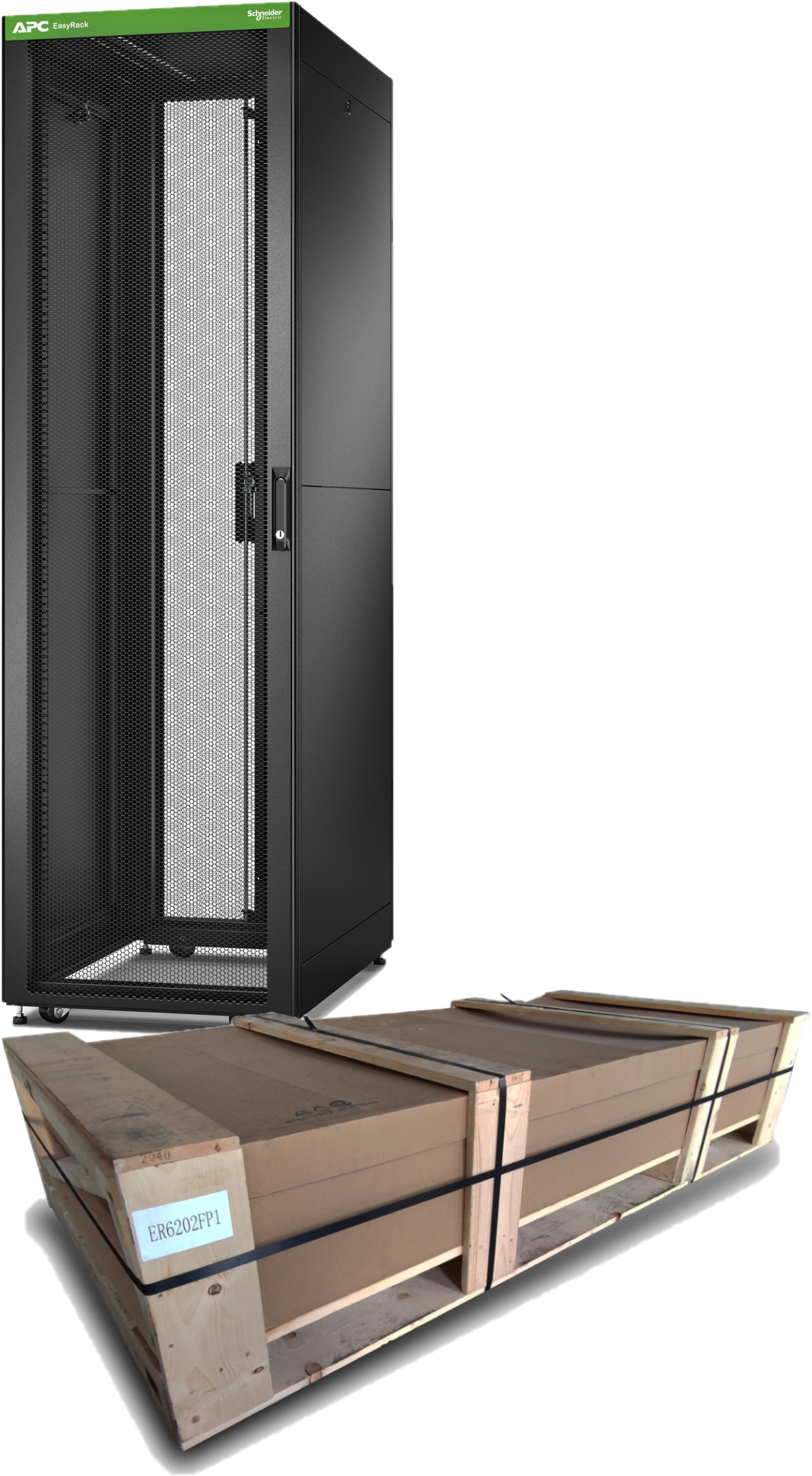 APC ER6202FP1 - Easy Rack 600mm/42U/1000mm , mit Roof, Side panel,castors,feet and 4 Brackets, No Bottom, black