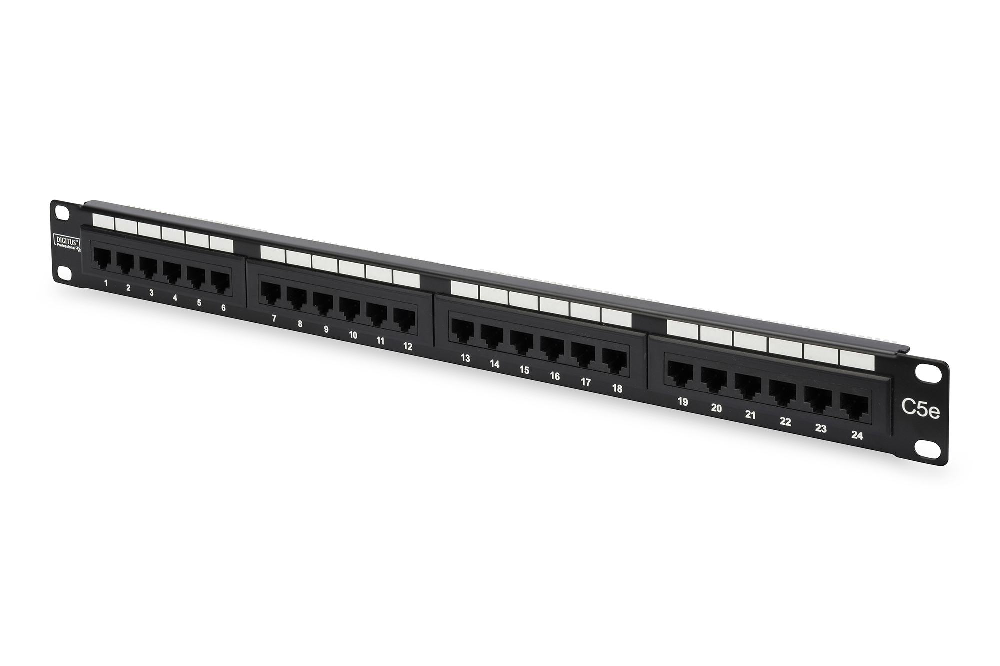 Patchpanel, Netzwerkpanel, RJ45-Panel, 24-Port, Rackmontage