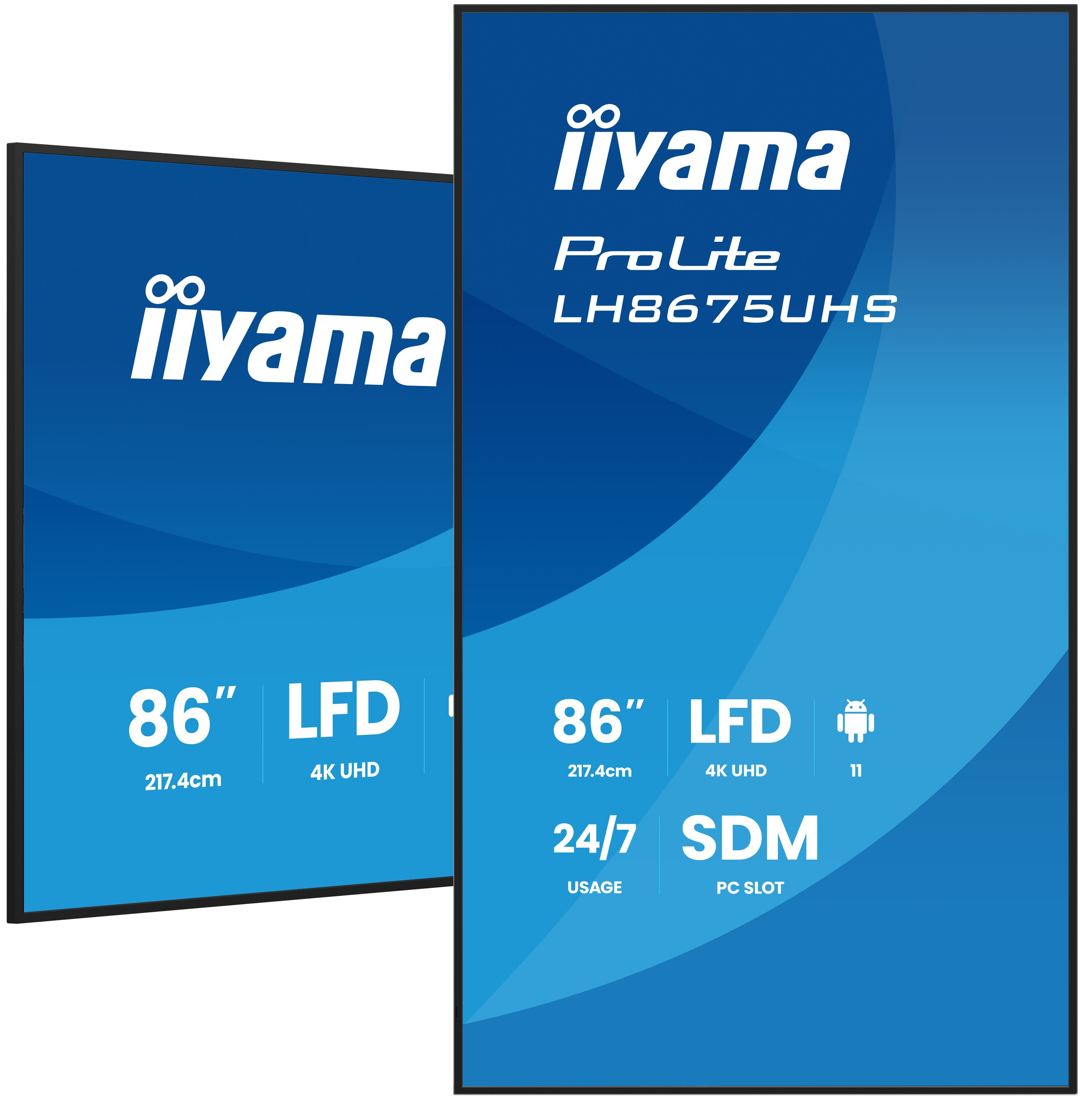 IIYAMA LFD ProLite LH8675UHS-B2AG Werbung, Plakat, Text