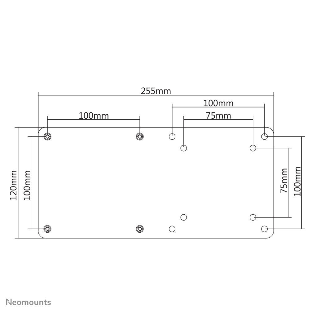 Neomounts Nuc/Thin Client-Halterung - Monitor-Stativ CPU-Halterung - 3 kg - 75 x 75,100 x 100 mm - Schwarz - China - 260 mm