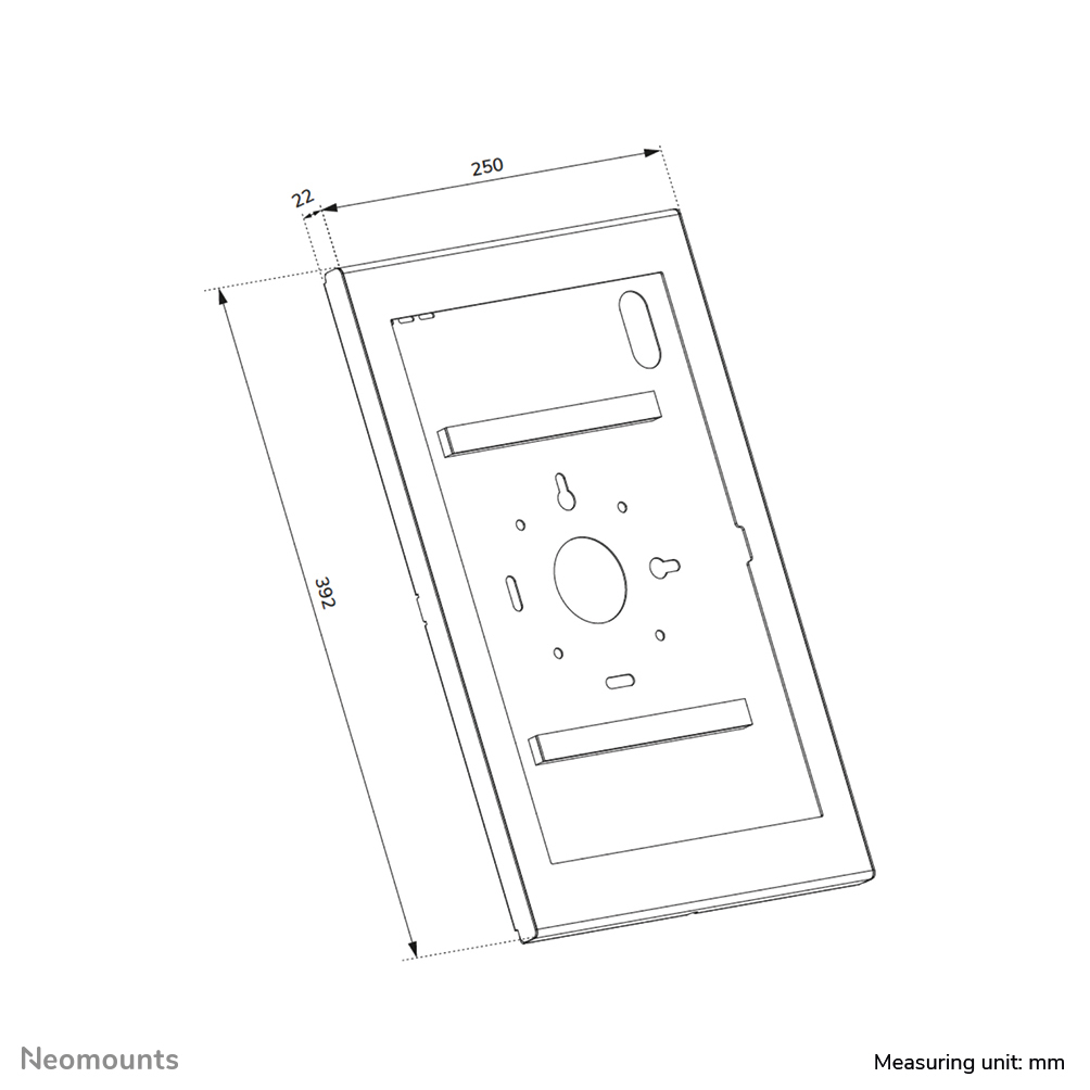 Frontplatte, Montageplatte, Gehäuse, Abmessungen 250x392mm, Metallplatte