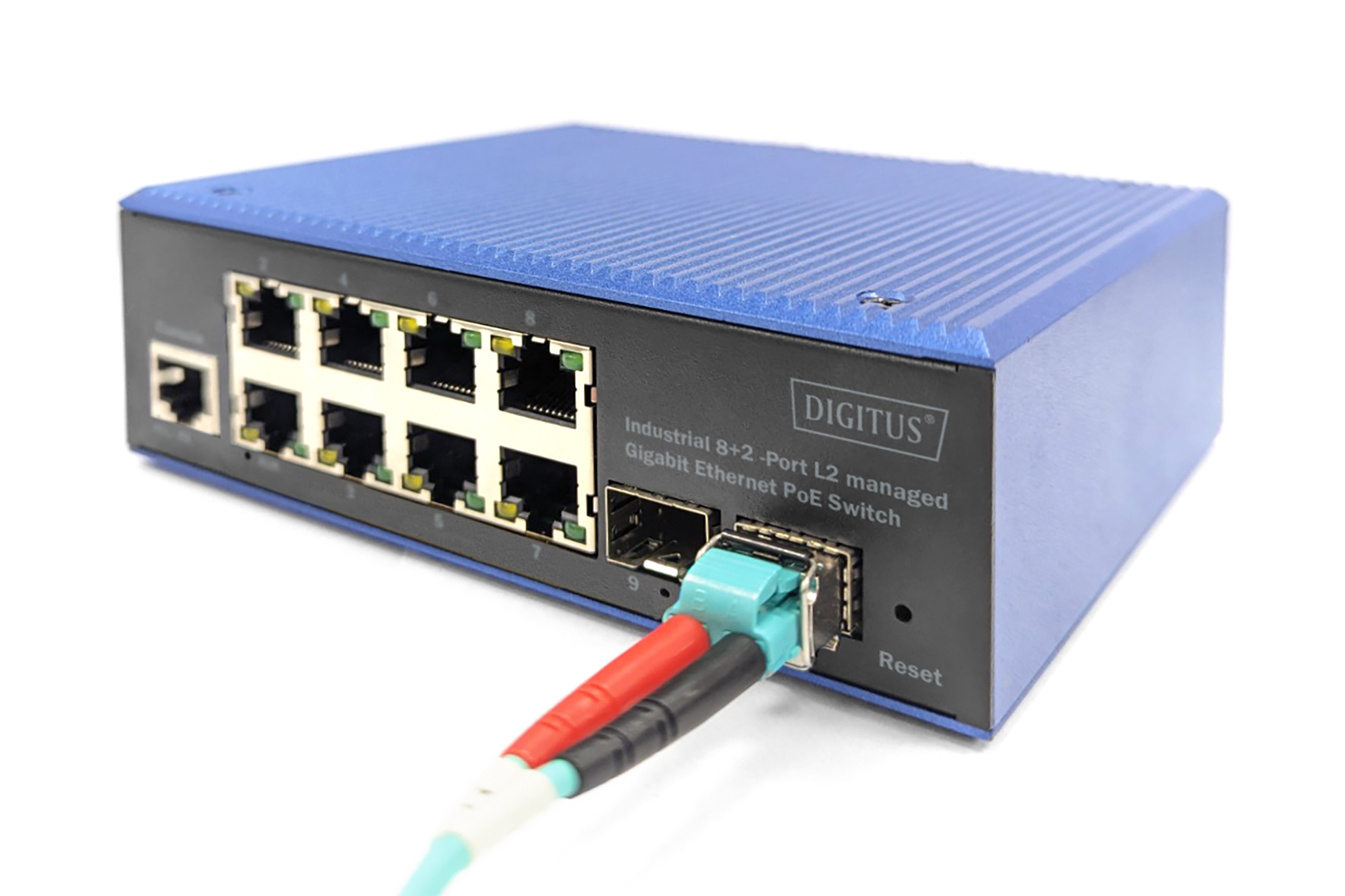 Industrieschalter, PoE-Switch, Netzwerk-Switch, Gigabit-Ethernet, 8+2 Ports