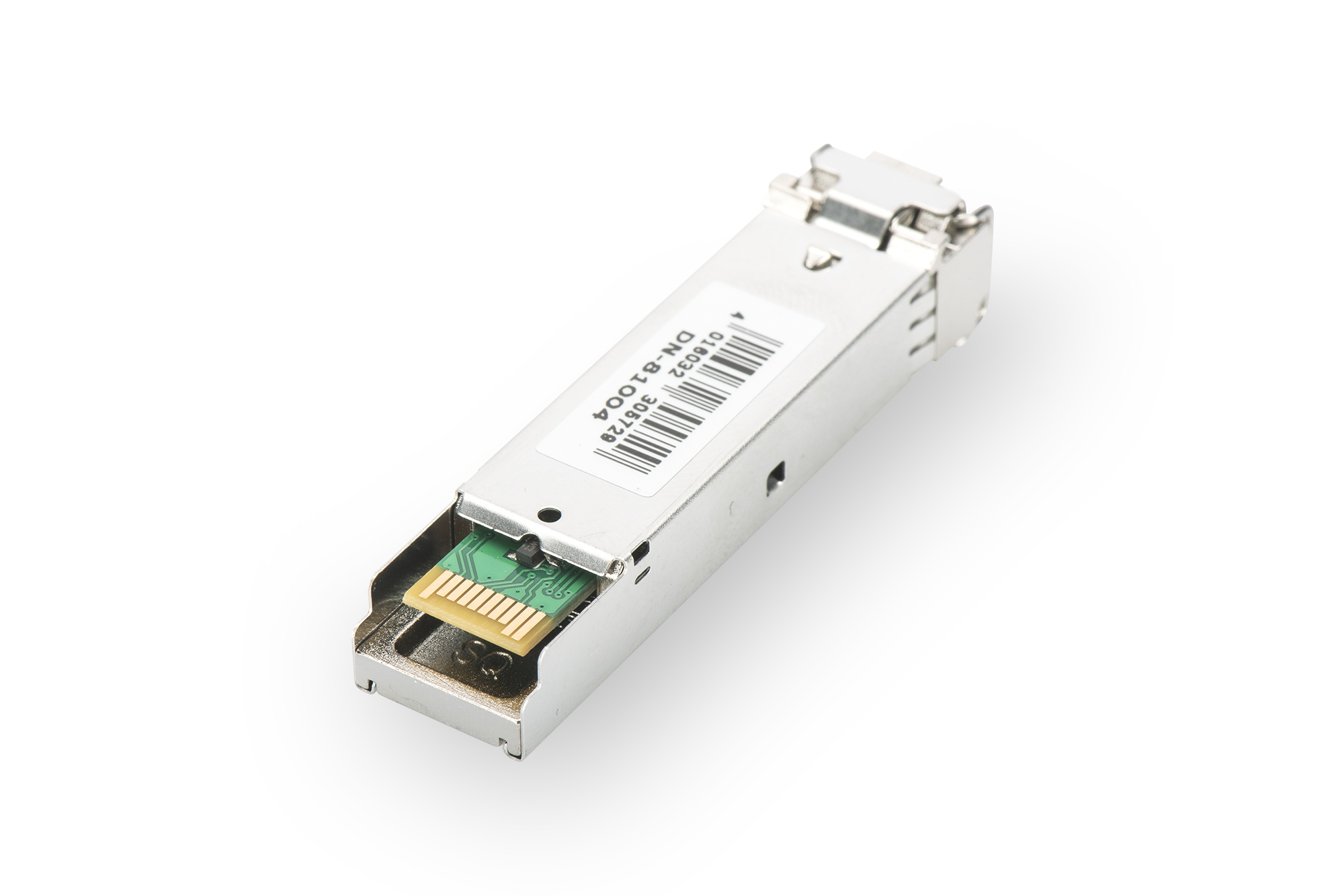 SFP-Modul, Mini PCIe?, Optischer Transceiver, Barcode-Aufkleber, Metallgehäuse