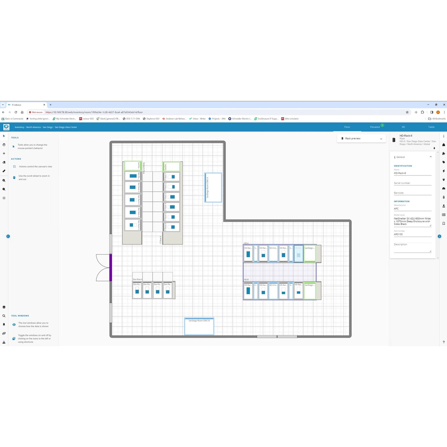 Office floor plan, Layout grid, Workstations, Konferenzraum, Datenzentrum