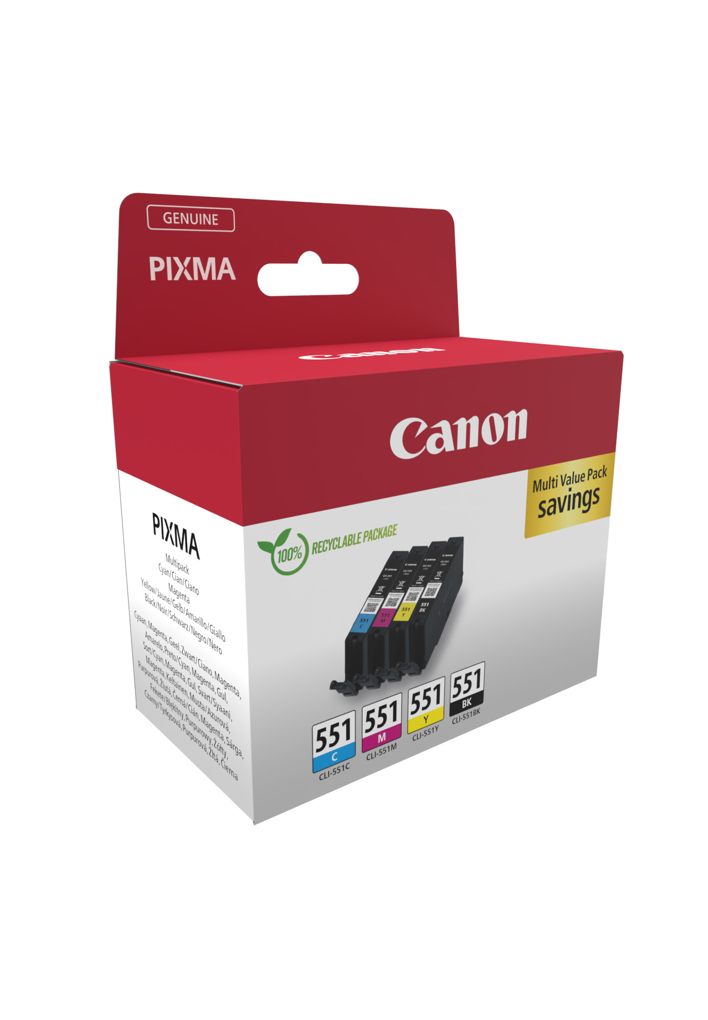 Canon CLI-551 BK/C/M/Y Multipack - 4er-Pack - 7 ml - 6509B015 Adapter, Elektronik, Computer-Ausrüstung, Computerausrüstung, Kiste