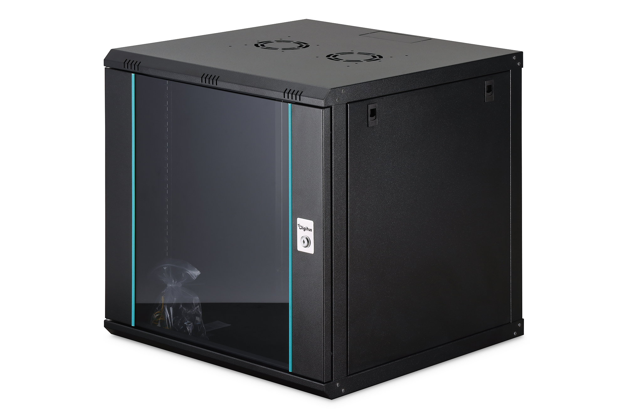 Serverrack, Datacenter, Rack-mount, Glasfront, Schwarz