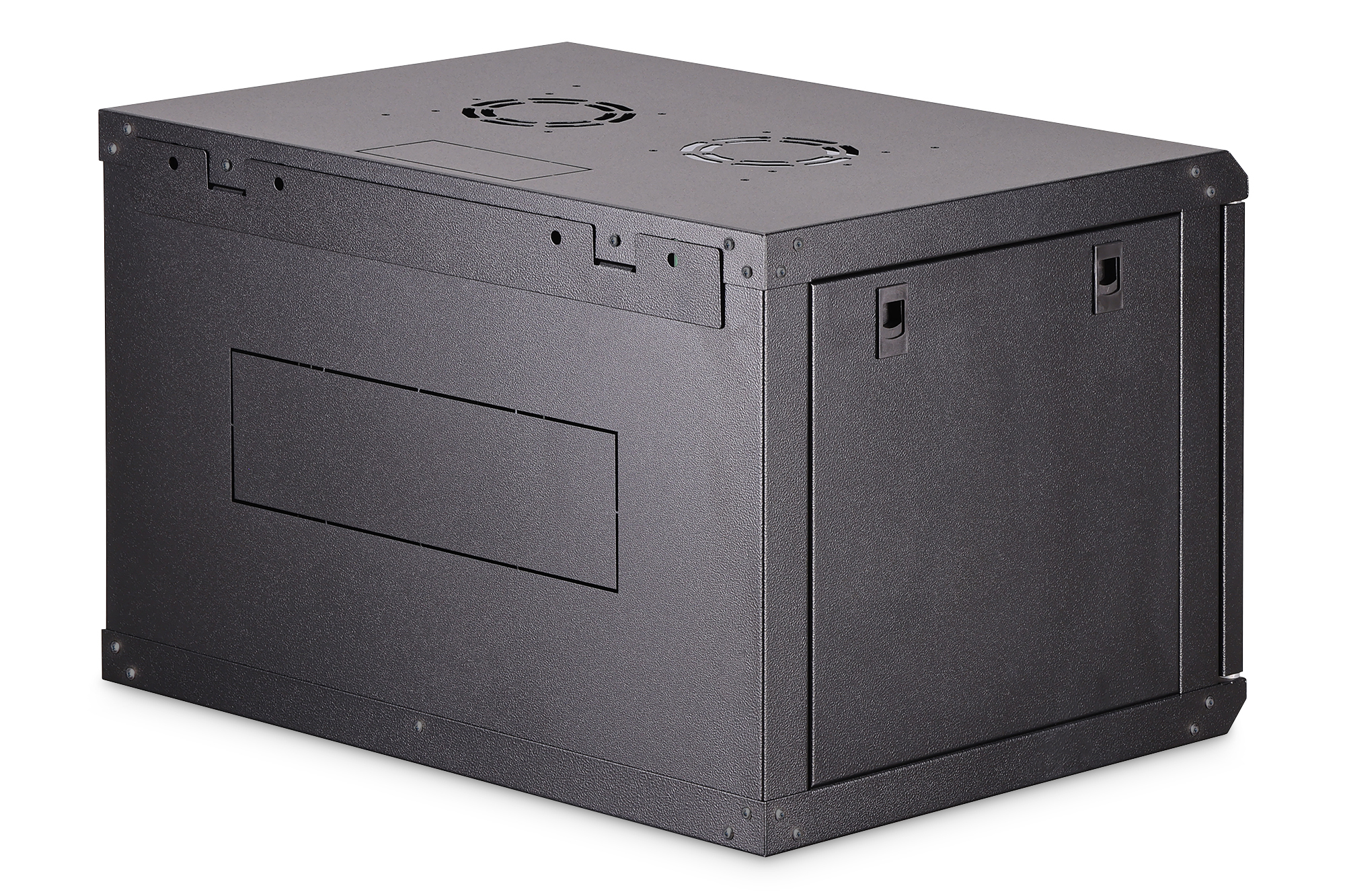 server rack, Schrank, Metallgehäuse, schwarz, Vorderseite